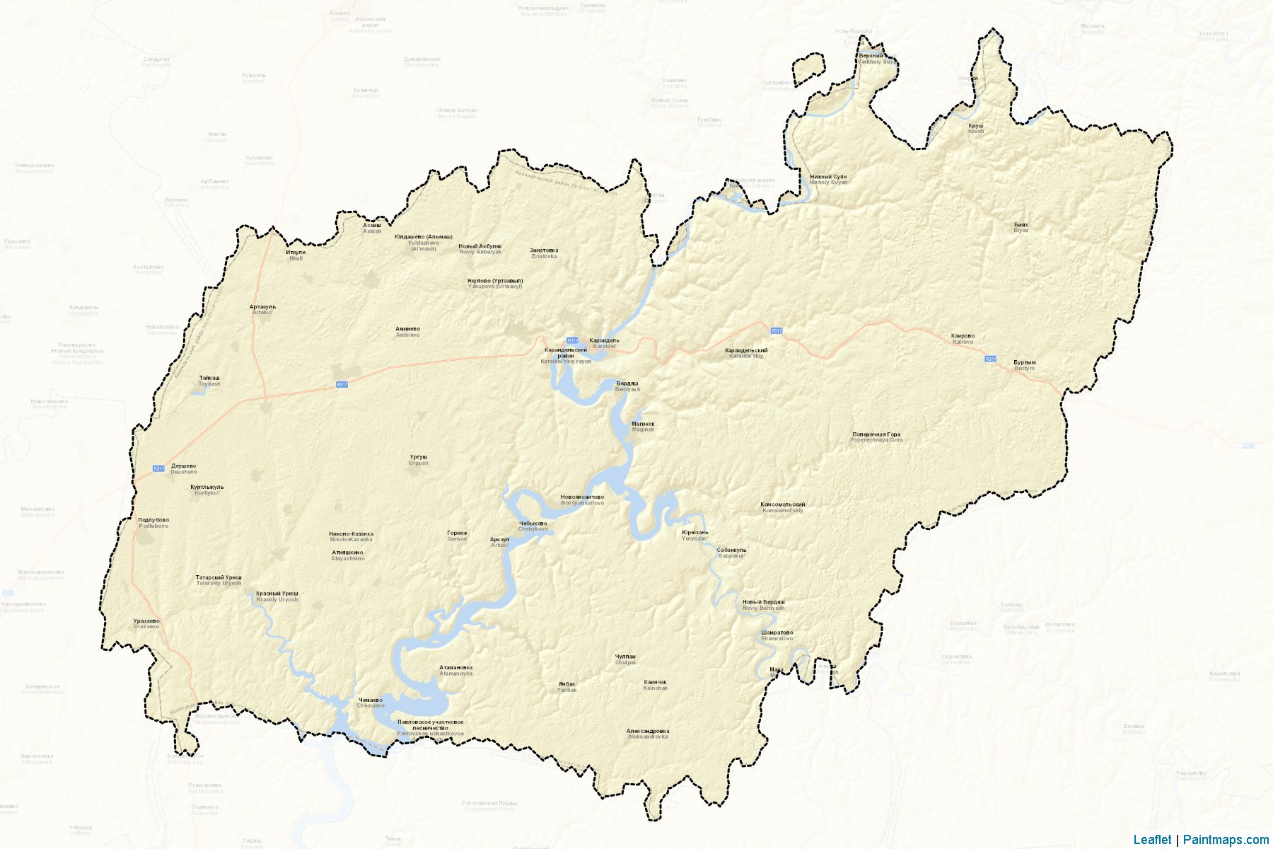 Karaidel'skiy (Bashkortostan) Map Cropping Samples-2