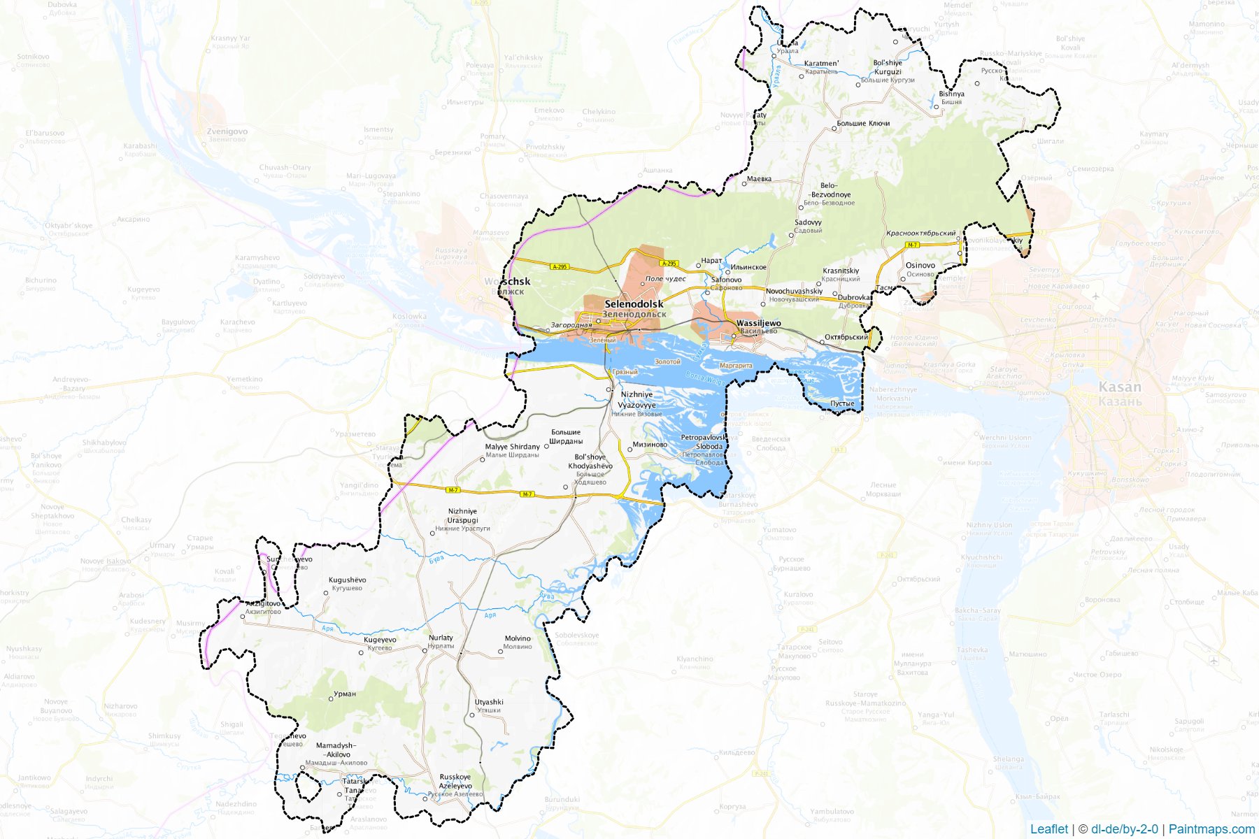 Muestras de recorte de mapas Zelenodol'skiy (Tatarstan)-1