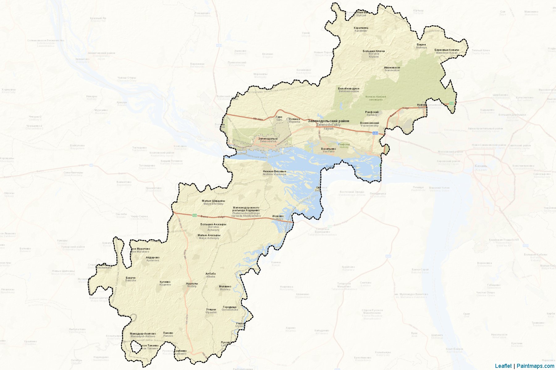 Muestras de recorte de mapas Zelenodol'skiy (Tatarstan)-2