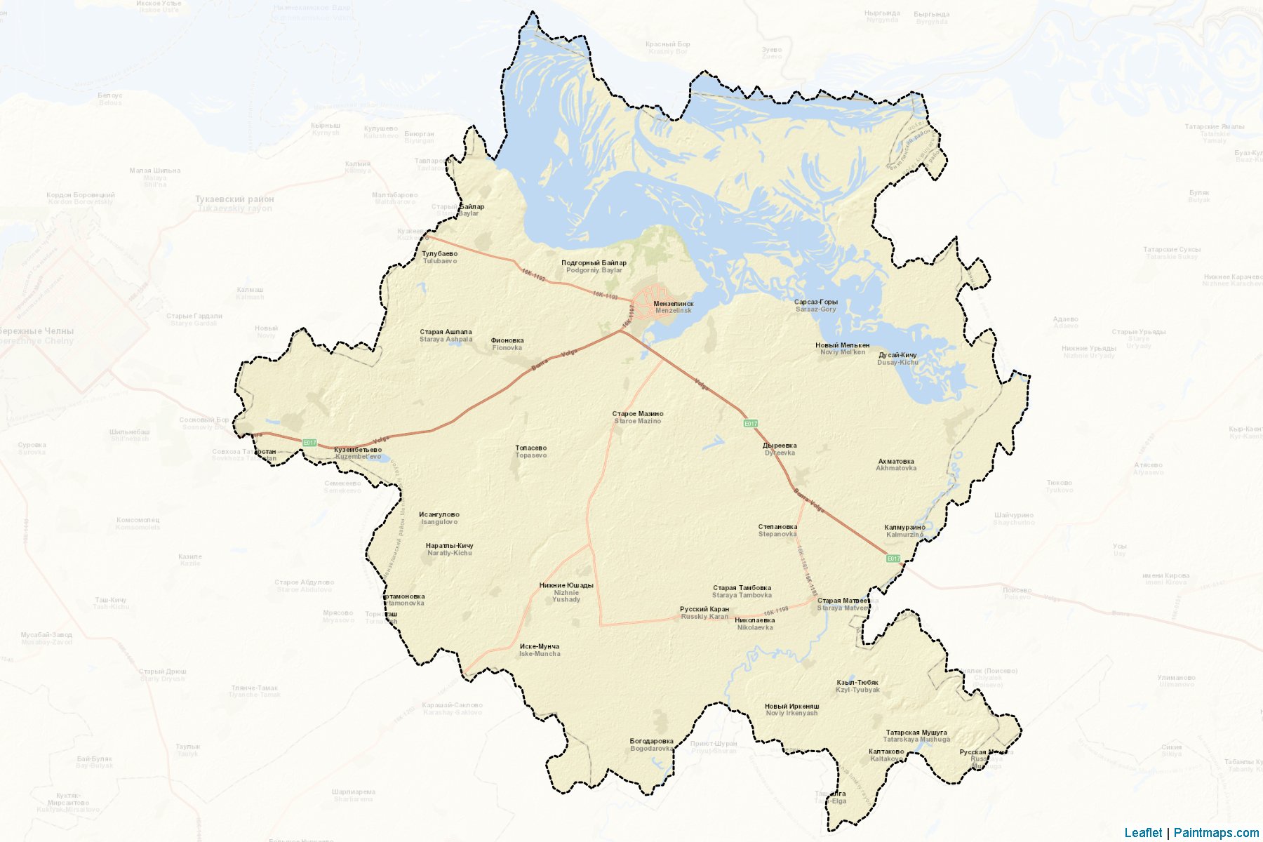 Muestras de recorte de mapas Menzelinskiy (Tatarstan)-2