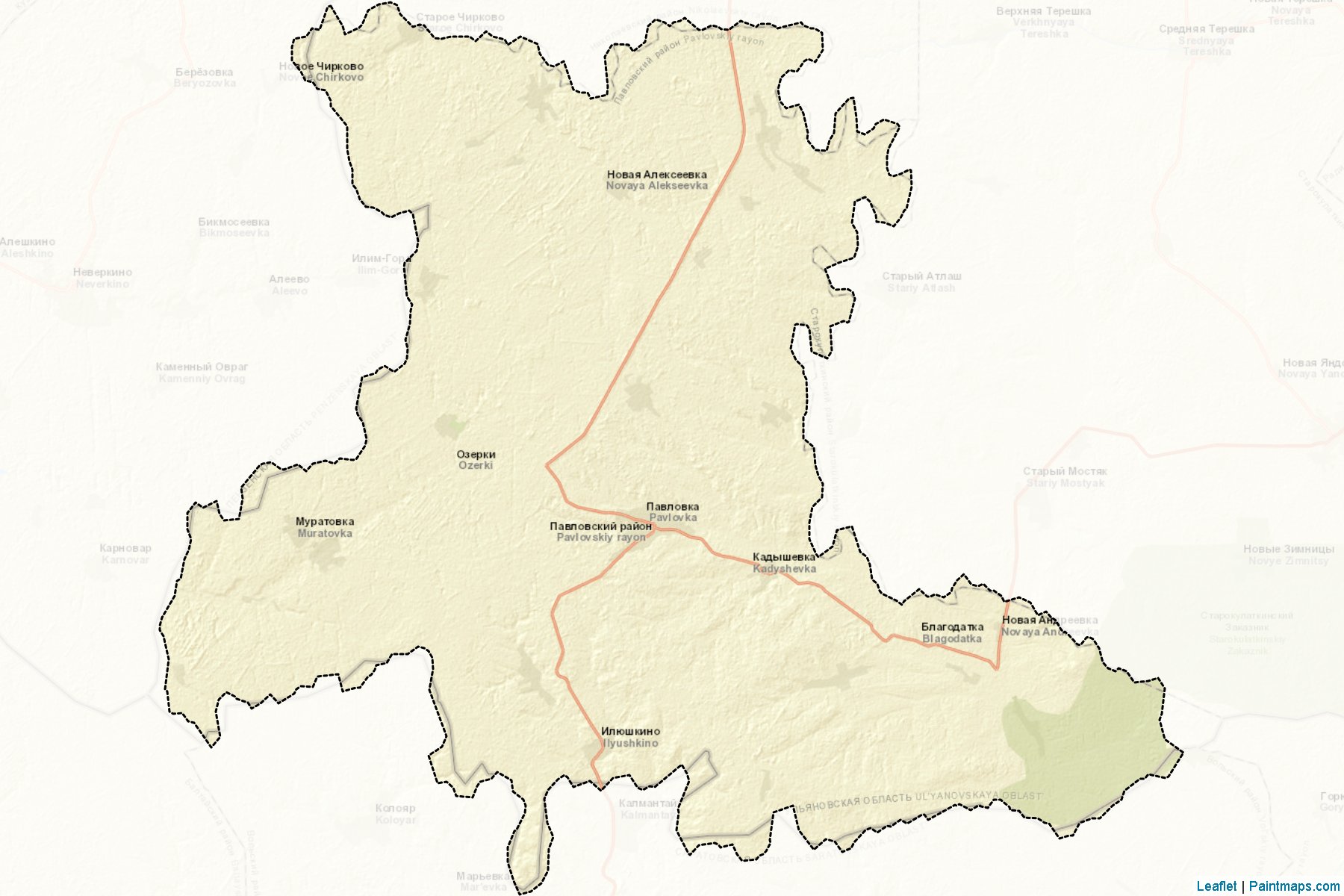 Muestras de recorte de mapas Pavlovskiy (Ulyanovsk)-2