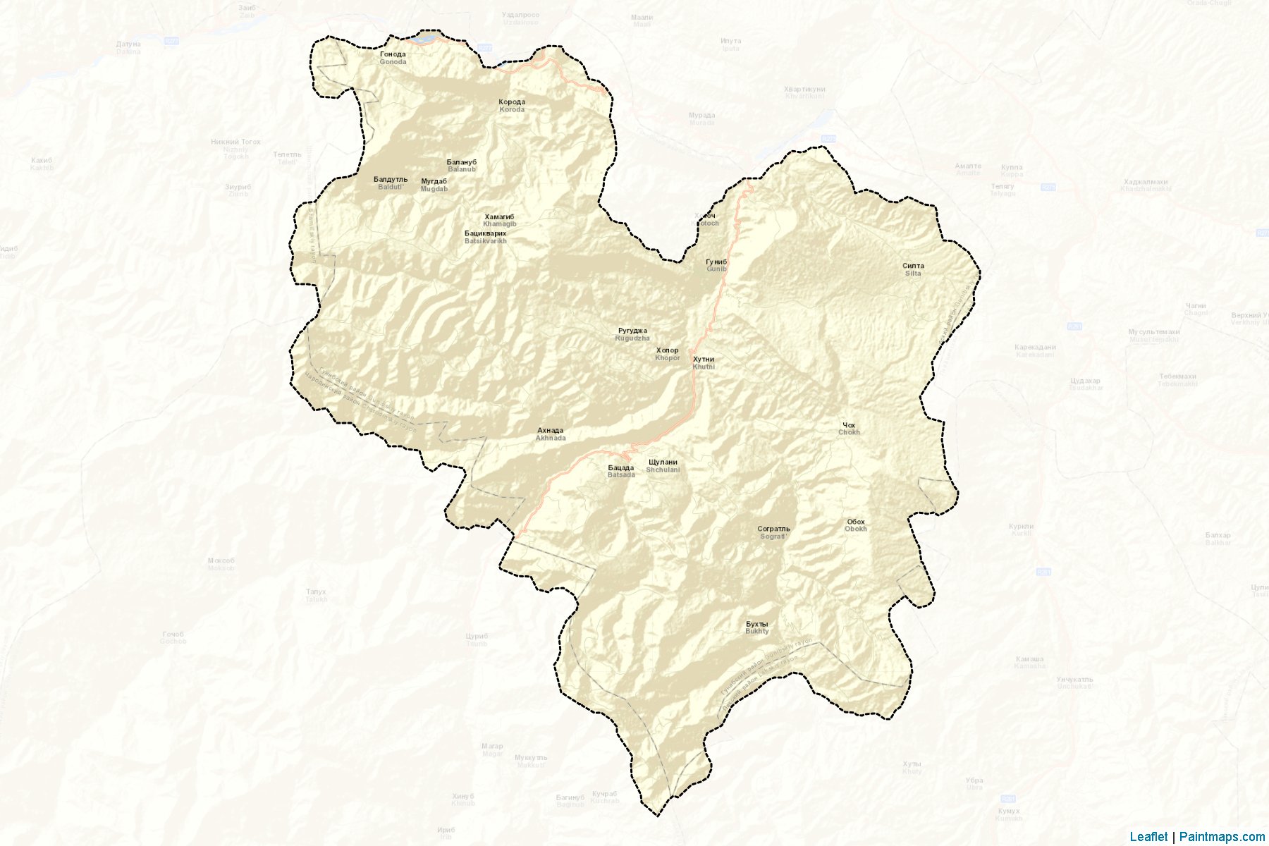 Muestras de recorte de mapas Gunibskiy (Dagestan)-2