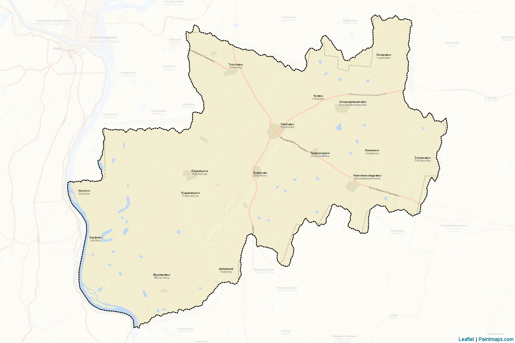 Muestras de recorte de mapas Tambovskiy (Amur)-2