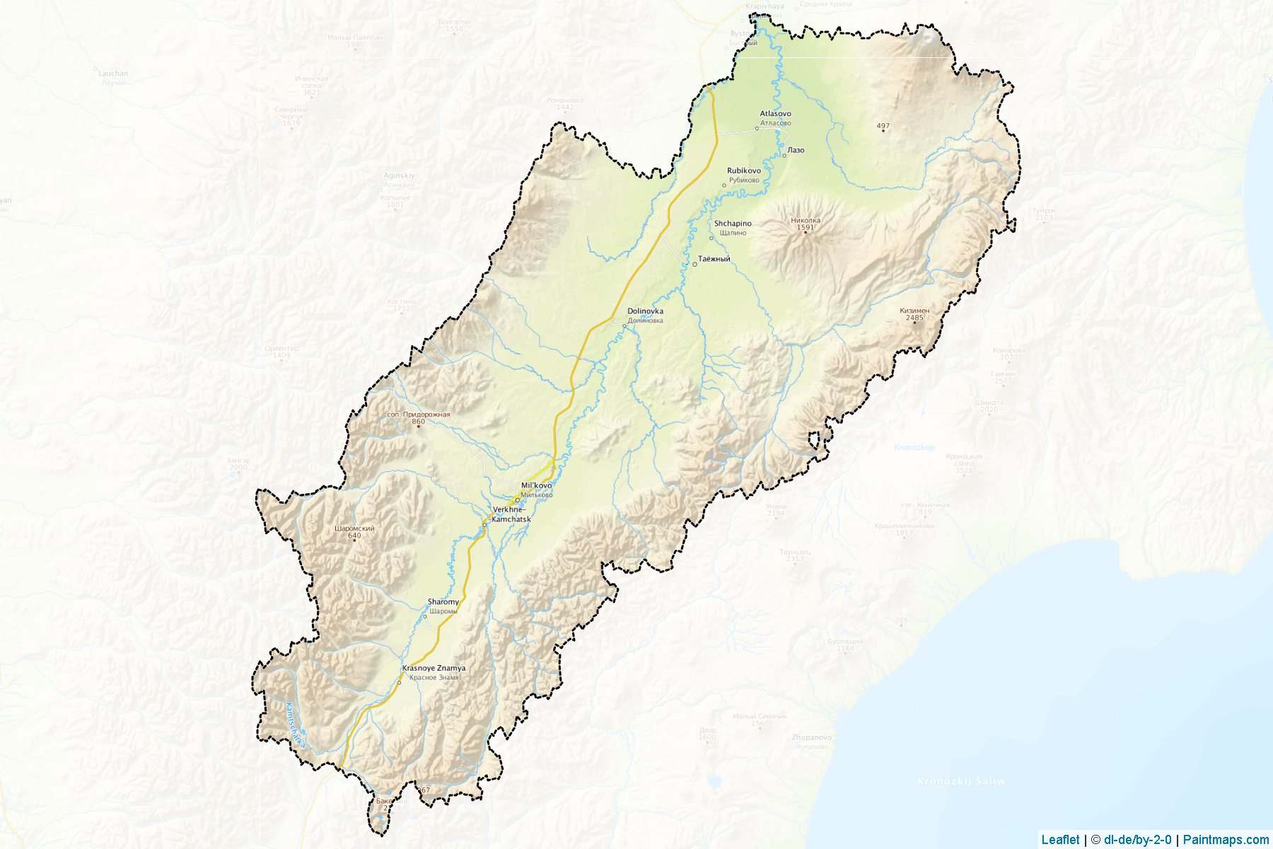 Mil'kovskiy (Kamchatka) Map Cropping Samples-1