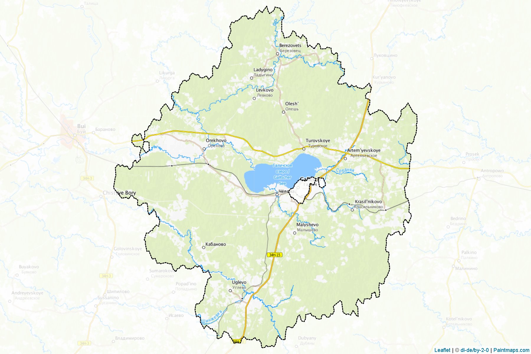 Muestras de recorte de mapas Galichskiy (Kostroma)-1