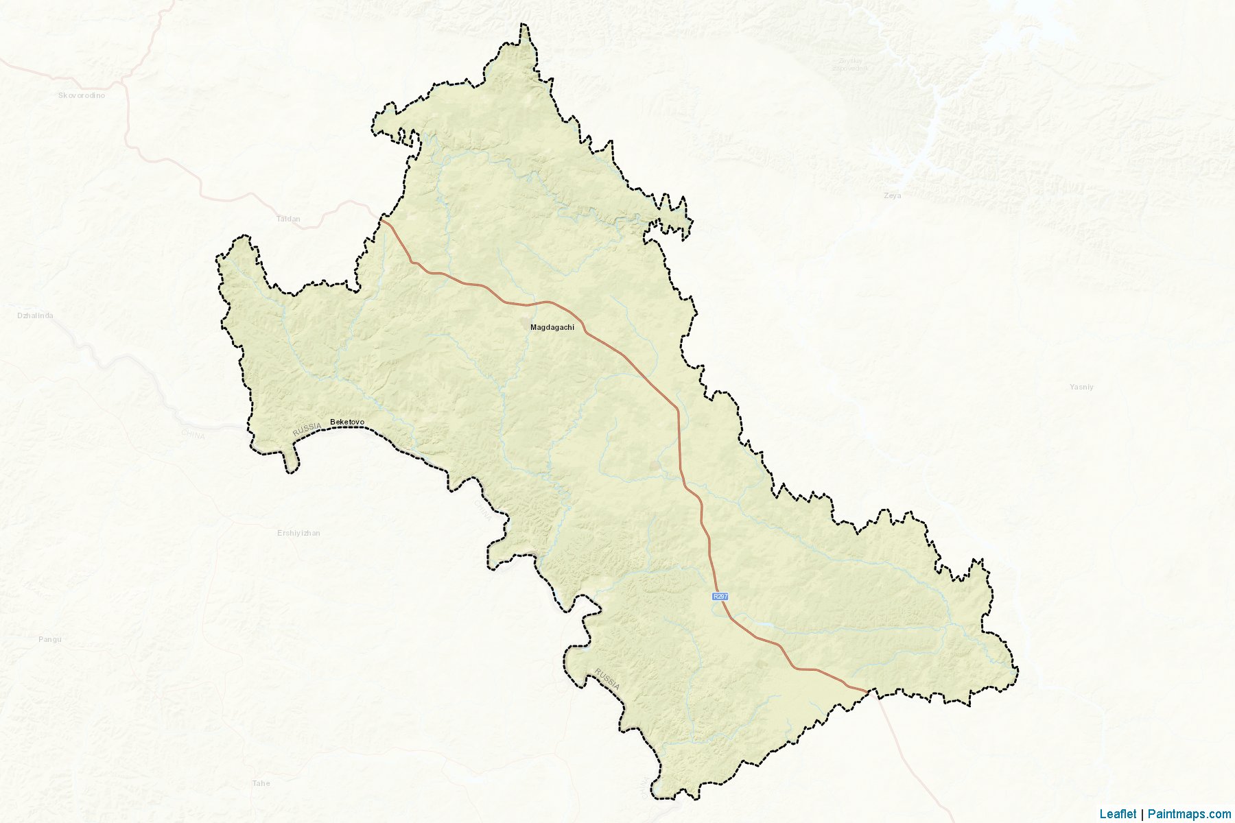 Muestras de recorte de mapas Magdagachinskiy (Amur)-2