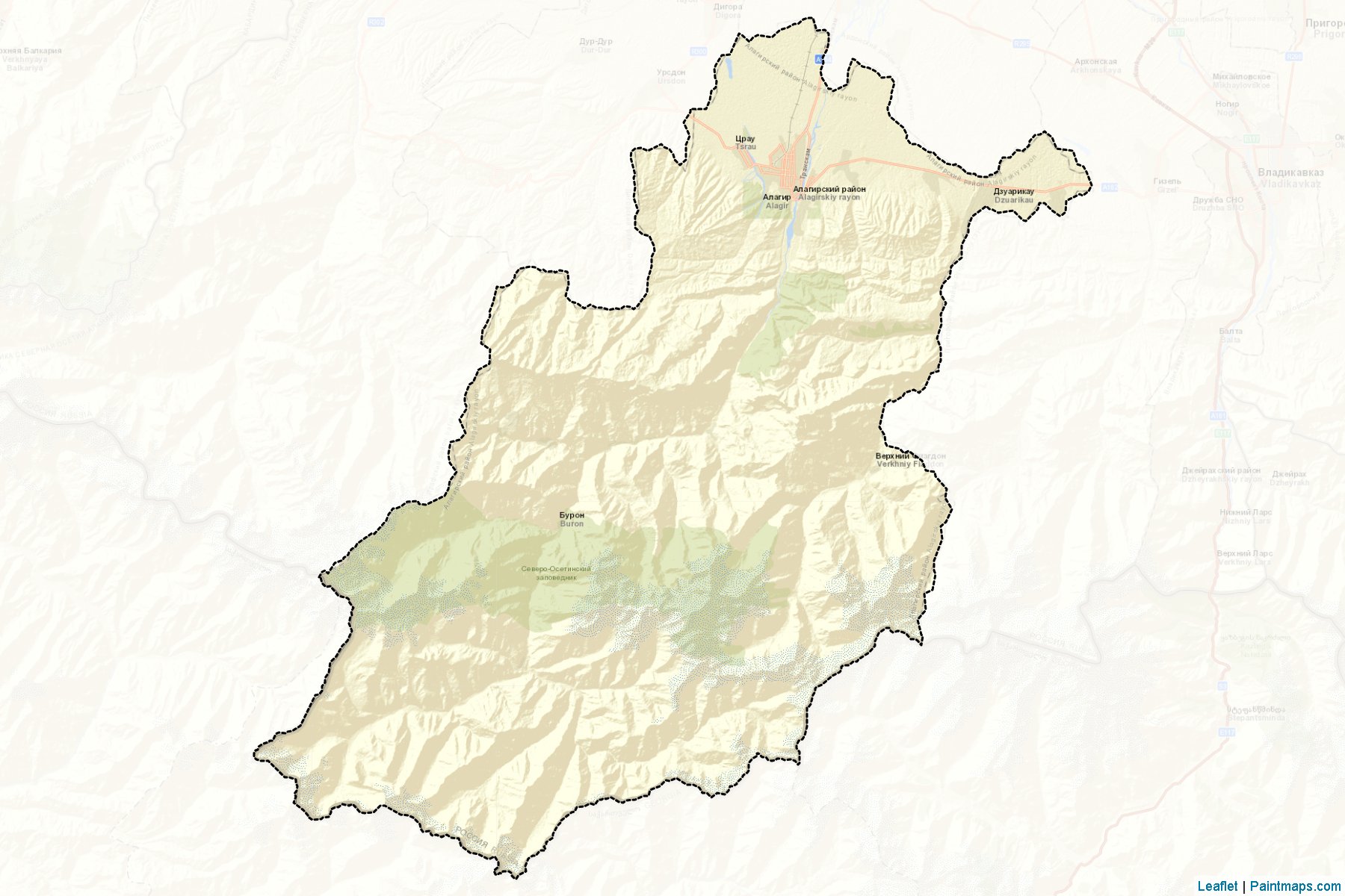 Muestras de recorte de mapas Alagirskiy (North Ossetia-Alania)-2