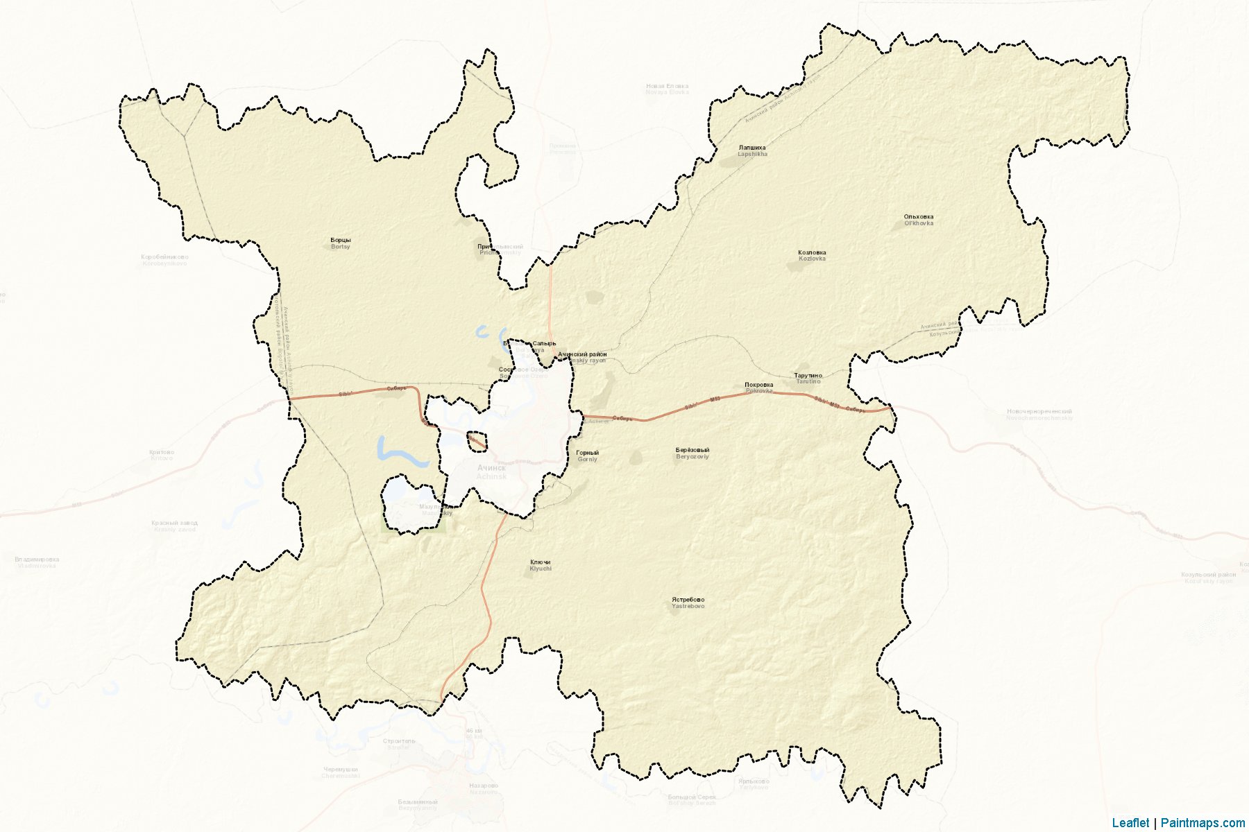 Muestras de recorte de mapas Achinskiy (Krasnoyarsk)-2