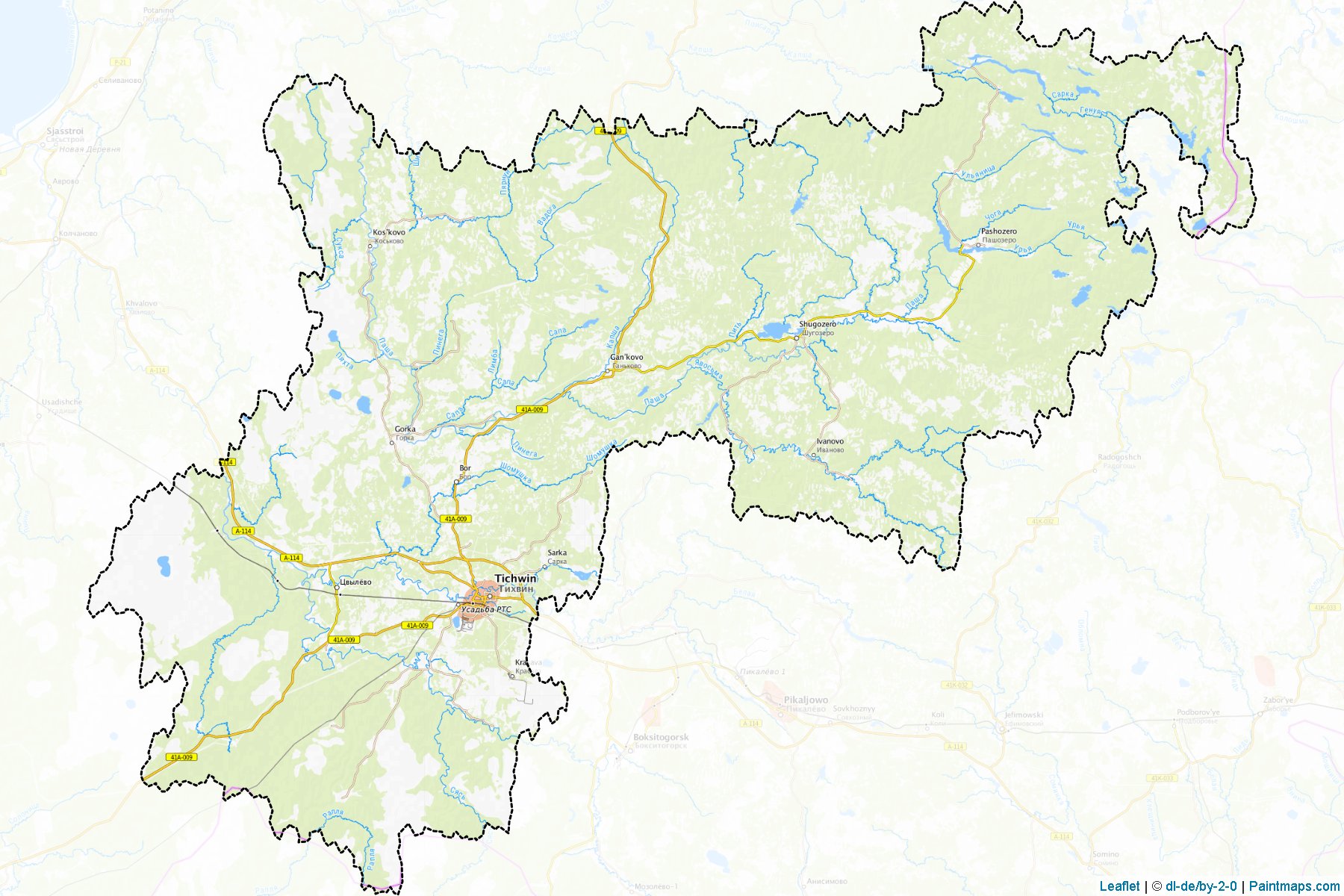 Muestras de recorte de mapas Tikhvinskiy (Leningrad)-1