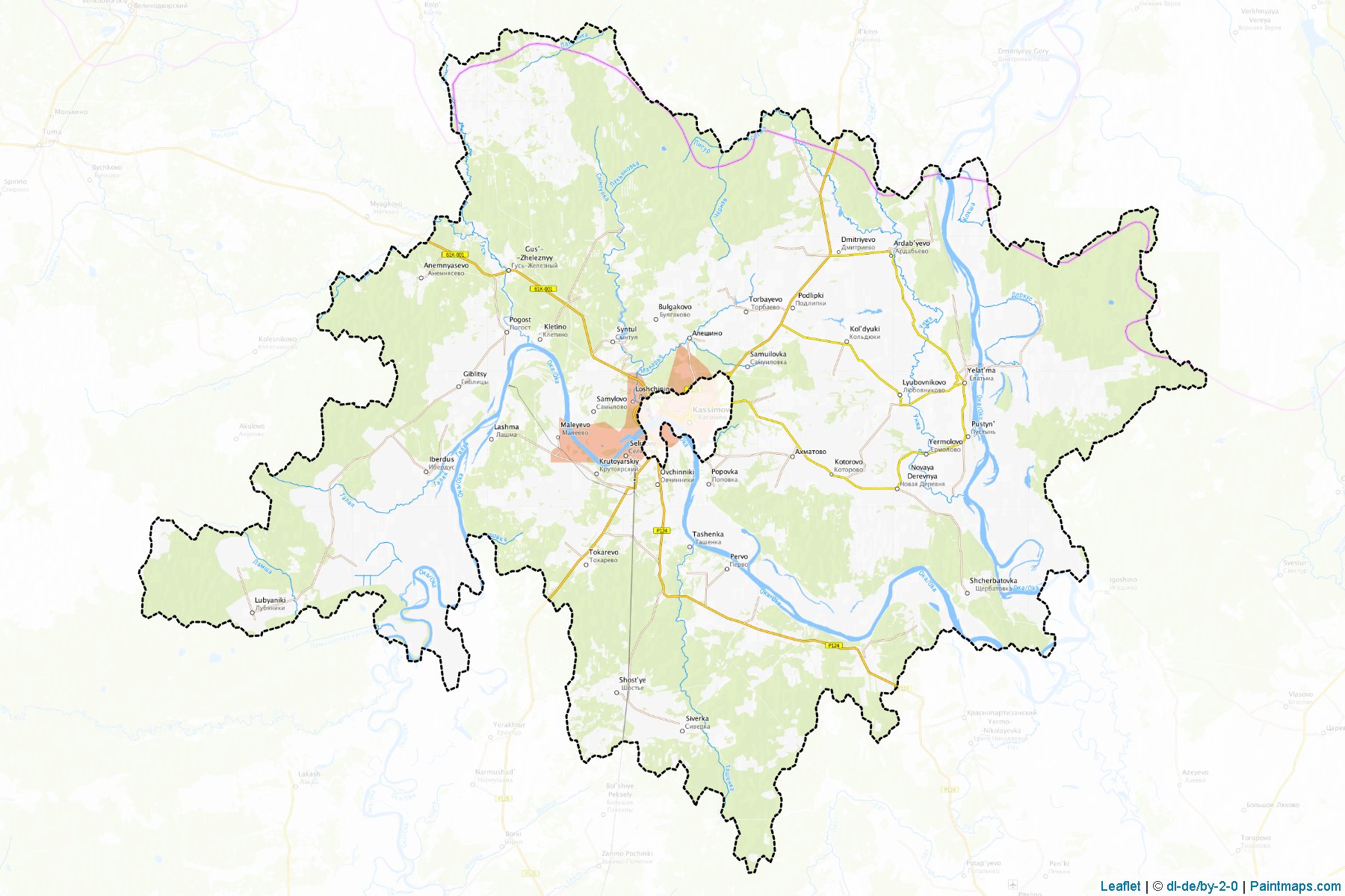 Muestras de recorte de mapas Kasimovskiy (Ryazan)-1