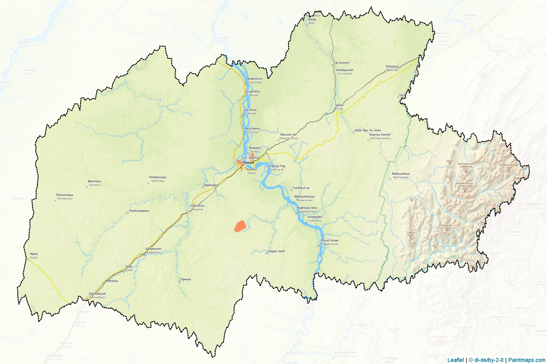 Pechora (Komi) Map Cropping Samples-1