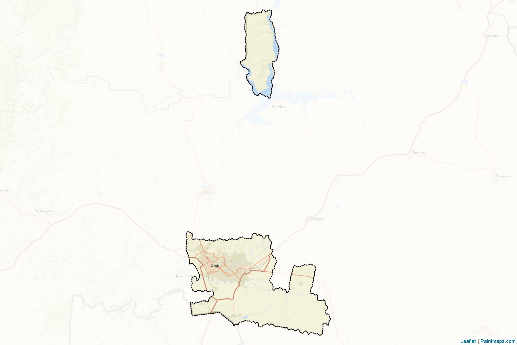 Muestras de recorte de mapas Orsk (Orenburg)-2