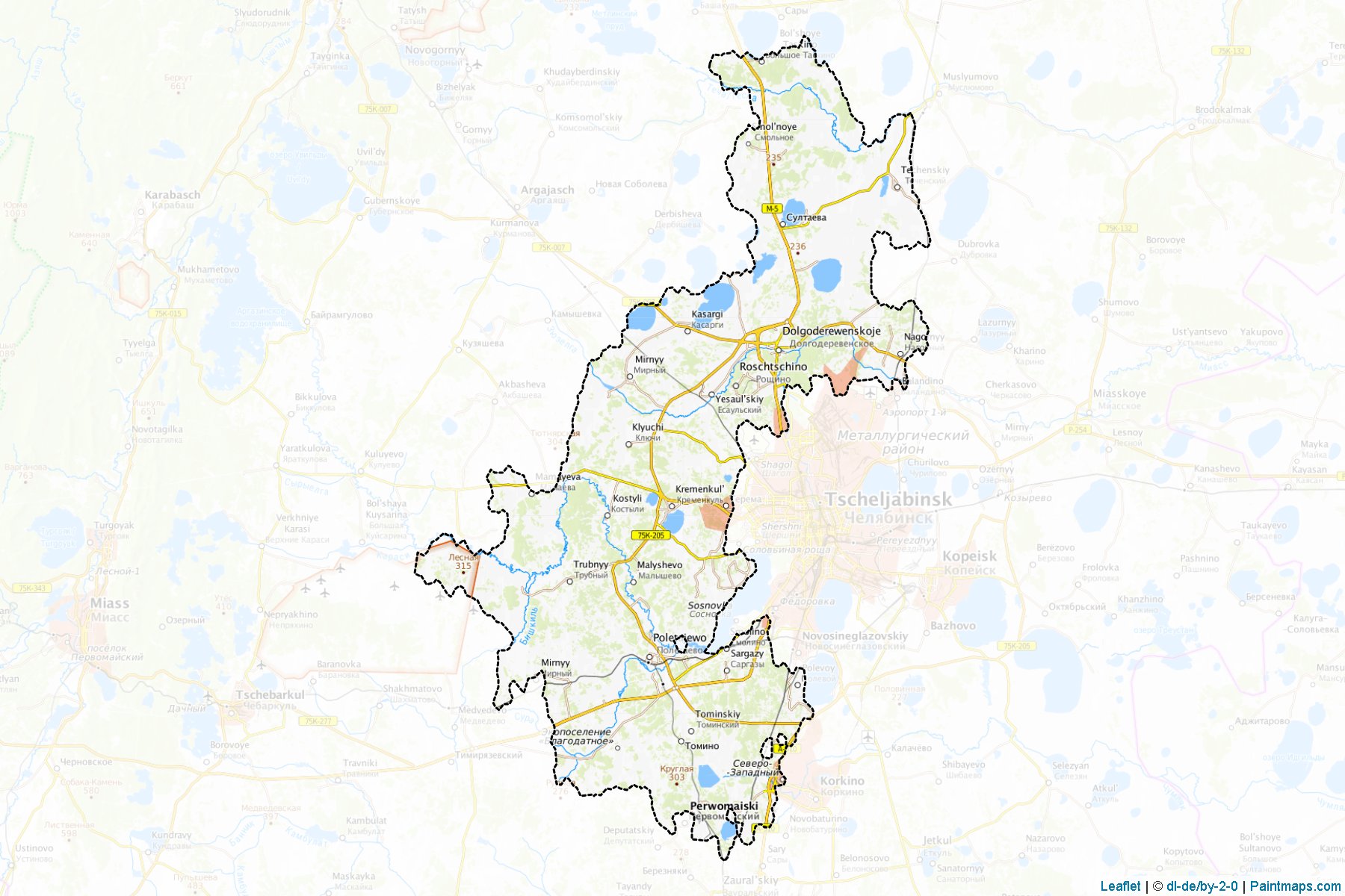 Muestras de recorte de mapas Sosnovskiy (Chelyabinsk)-1