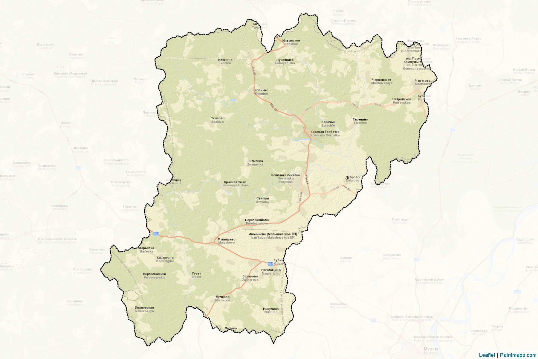 Muestras de recorte de mapas Selivanovskiy (Vladimir)-2