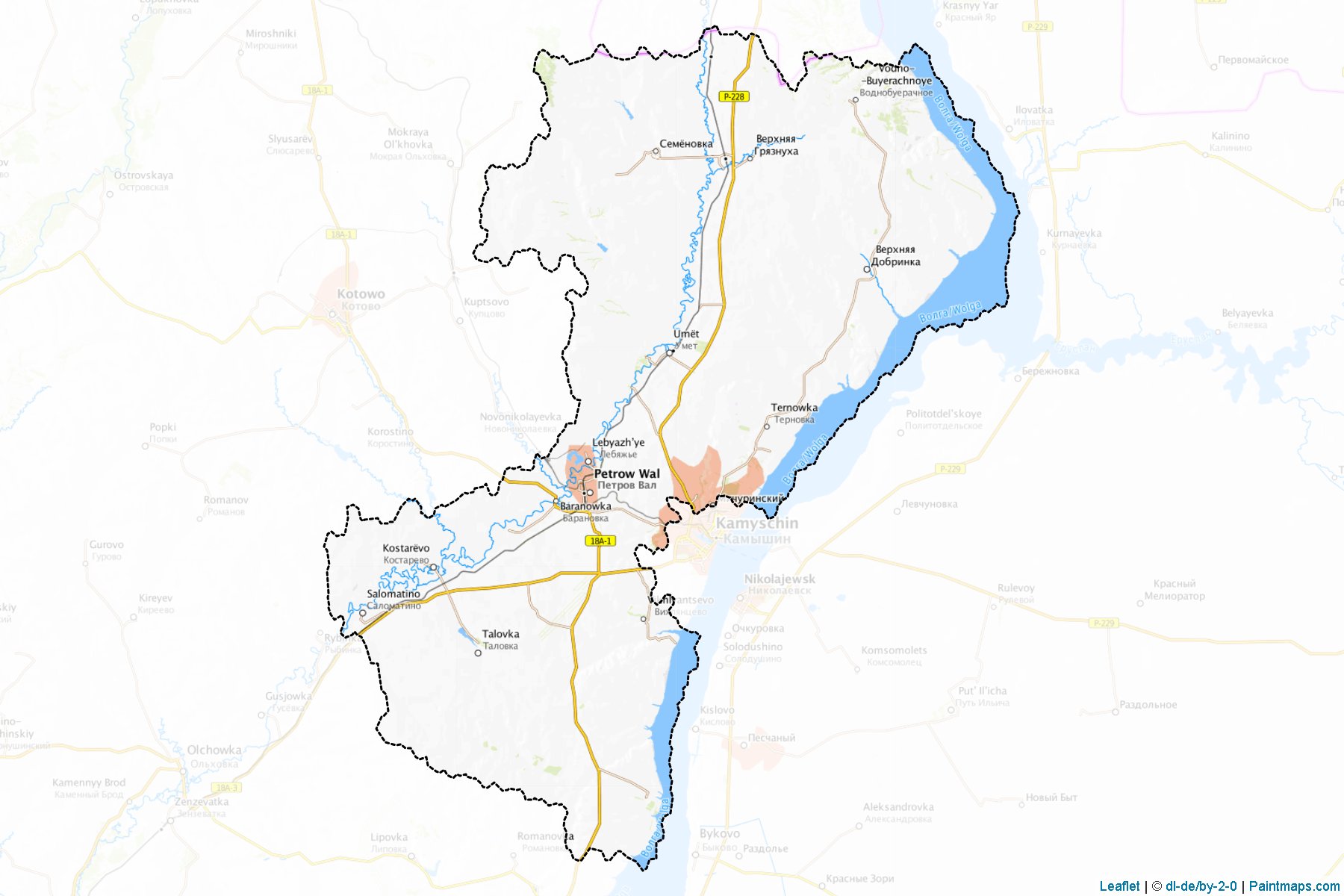 Muestras de recorte de mapas Kamyshinskiy (Volgograd)-1