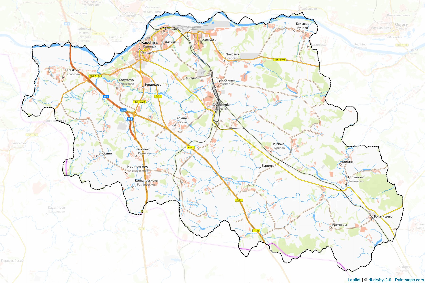 Muestras de recorte de mapas Kashirskiy (Moscow Oblast)-1