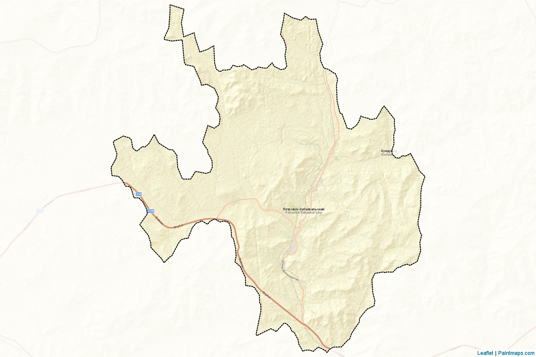 Muestras de recorte de mapas Petrovsk-Zabajkal'skiy (Zabaykalsky)-2