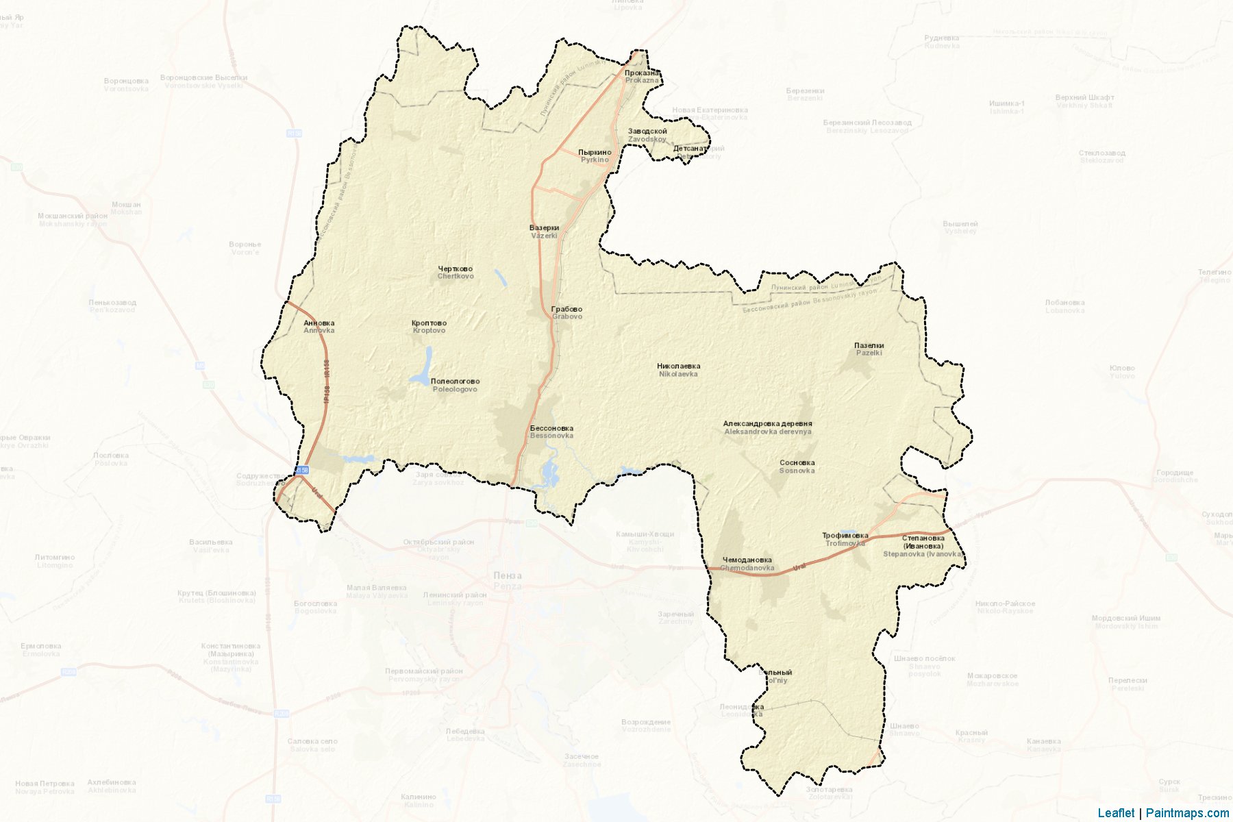 Muestras de recorte de mapas Bessonovskiy (Penza)-2