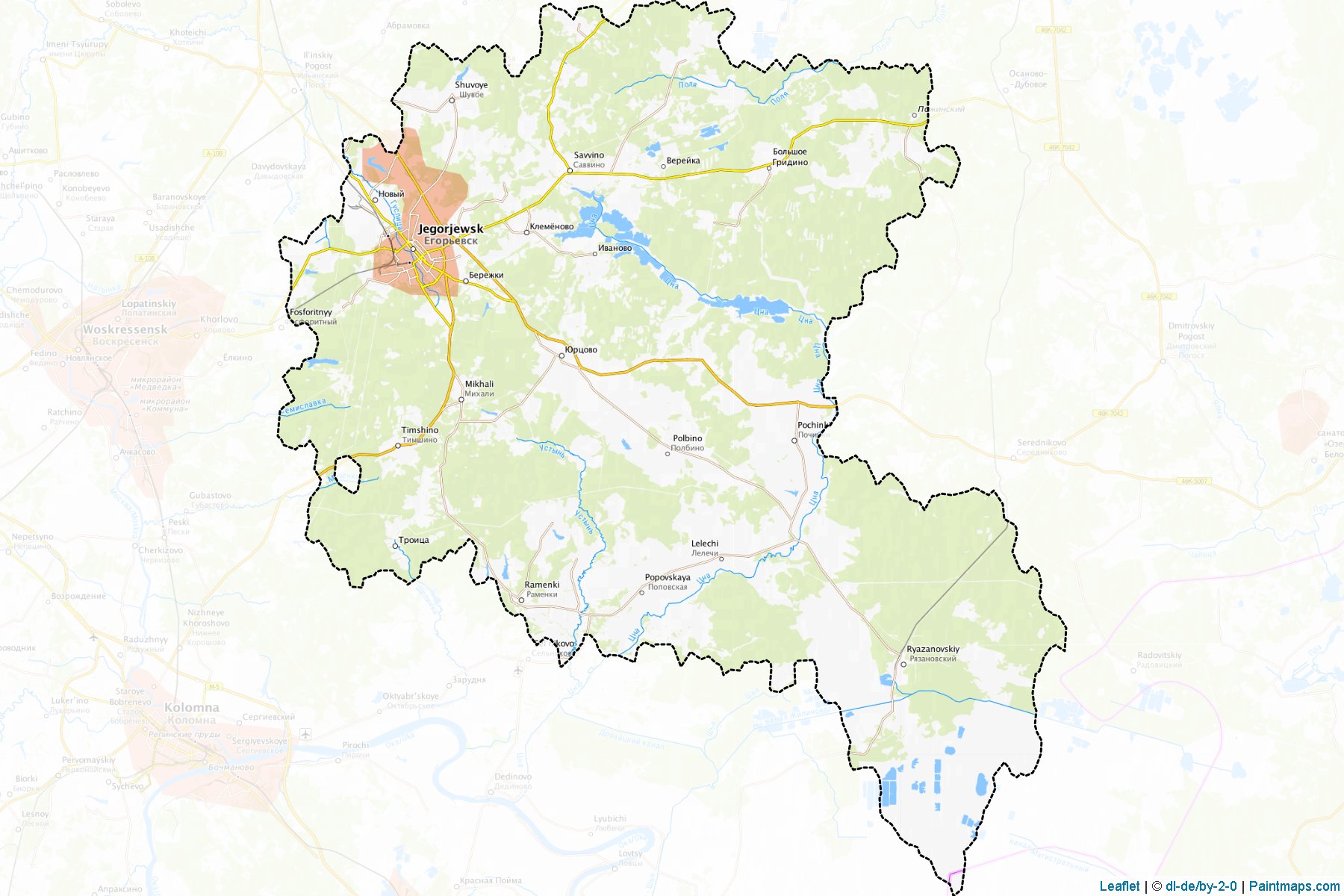 Muestras de recorte de mapas Egor'evskiy (Moscow Oblast)-1