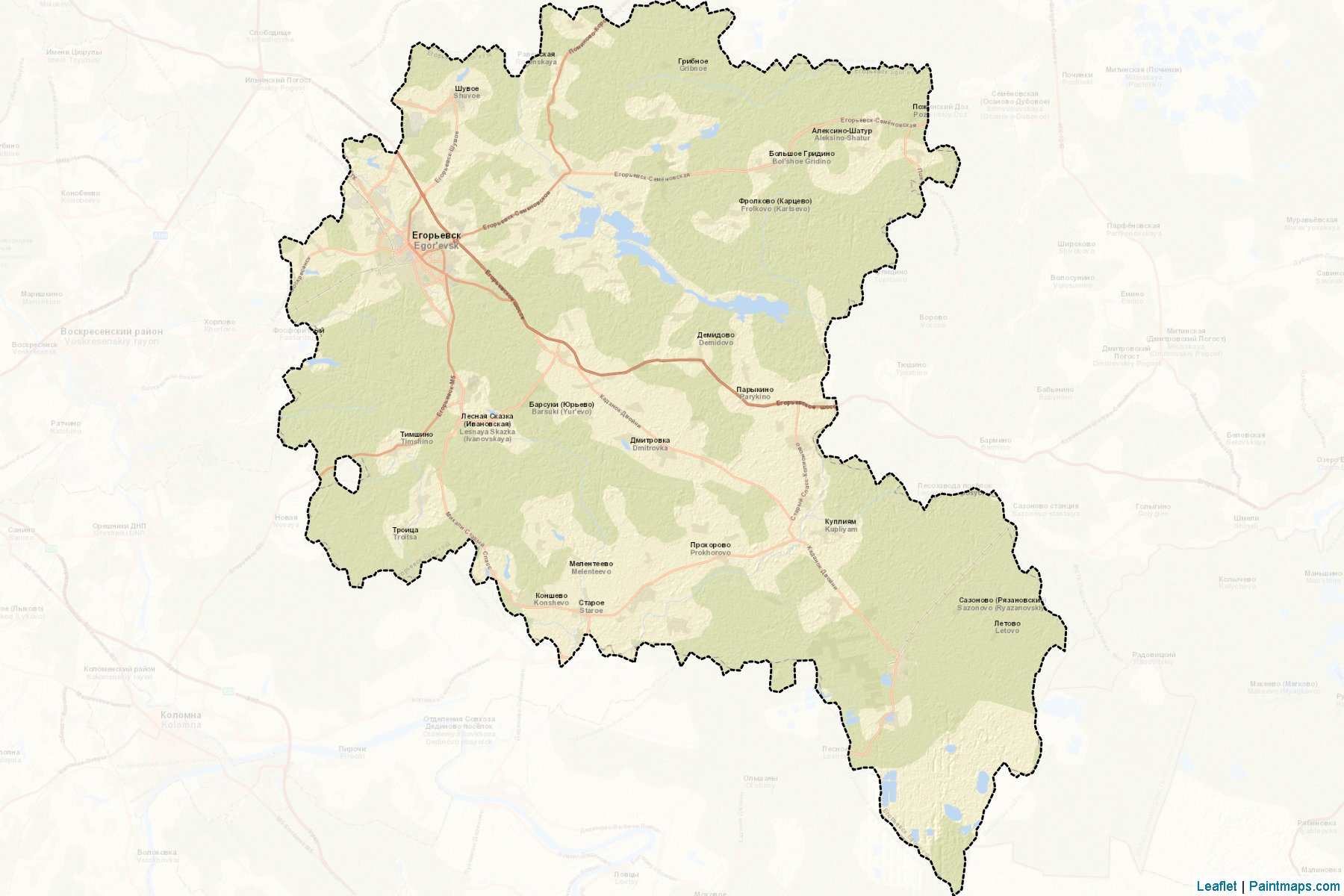 Muestras de recorte de mapas Egor'evskiy (Moscow Oblast)-2