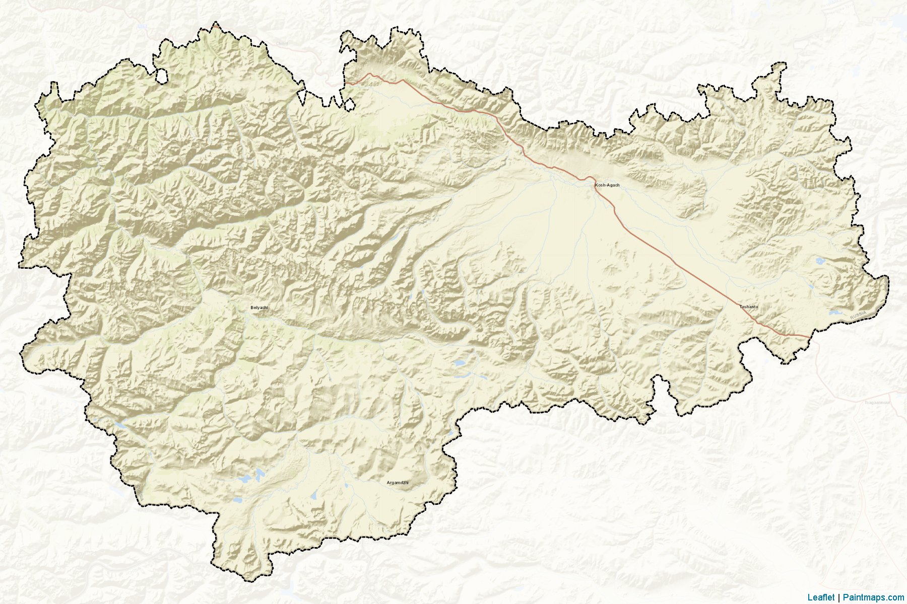 Muestras de recorte de mapas Kosh-Agachskiy (Gorno-Altay)-2