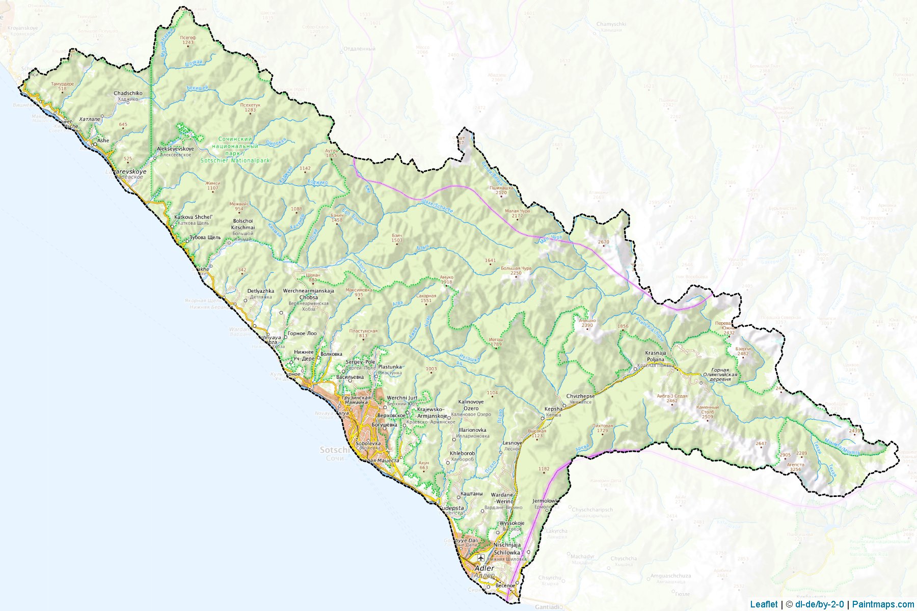 Sochi (Krasnodar) Map Cropping Samples-1