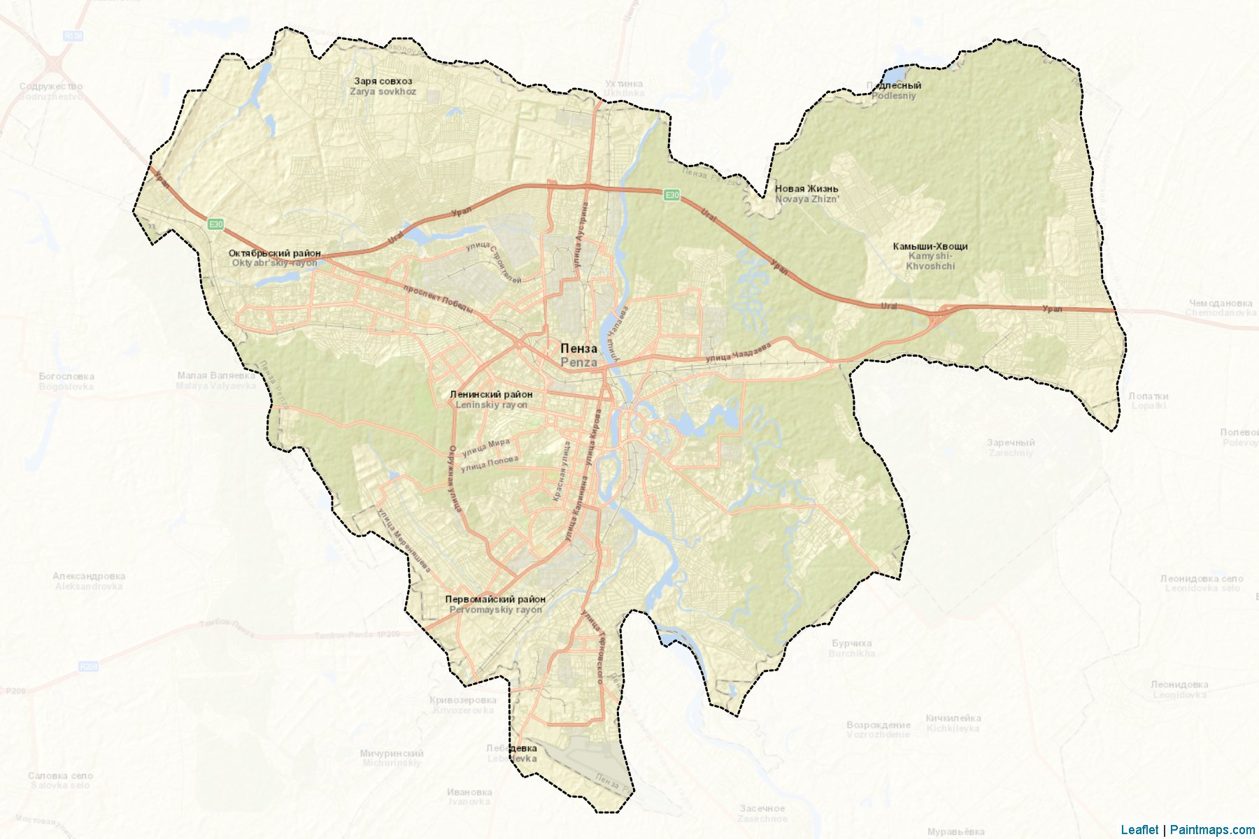 Muestras de recorte de mapas Penza (Penza)-2