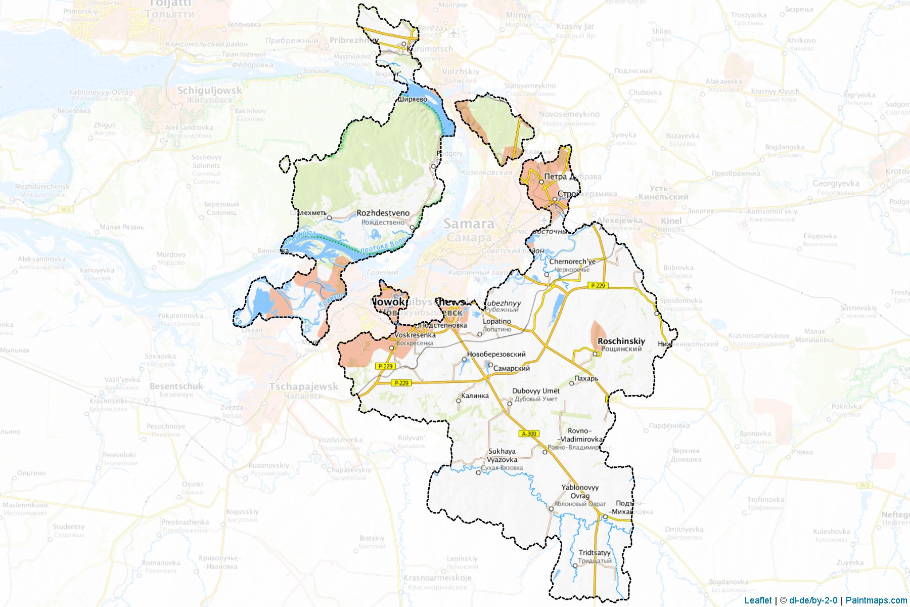 Muestras de recorte de mapas Volzhskiy (Samara)-1