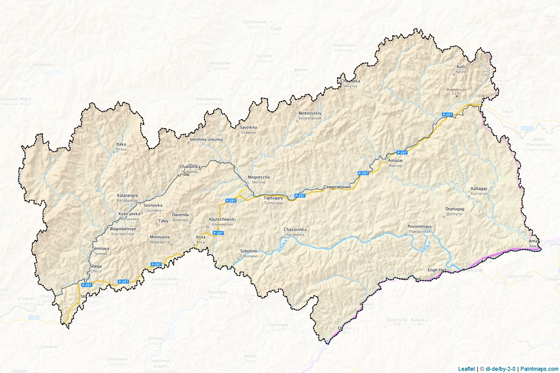 Muestras de recorte de mapas Mogochinskiy (Zabaykalsky)-1