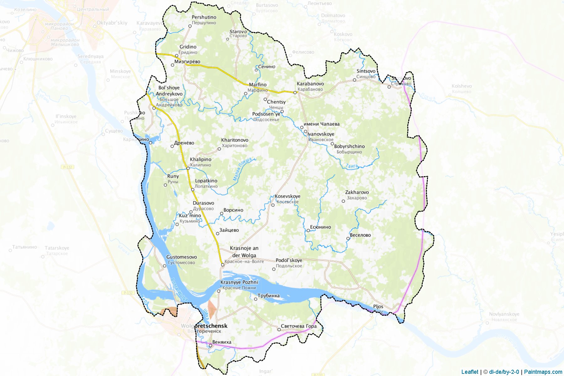 Muestras de recorte de mapas Krasnosel'skiy (Kostroma)-1