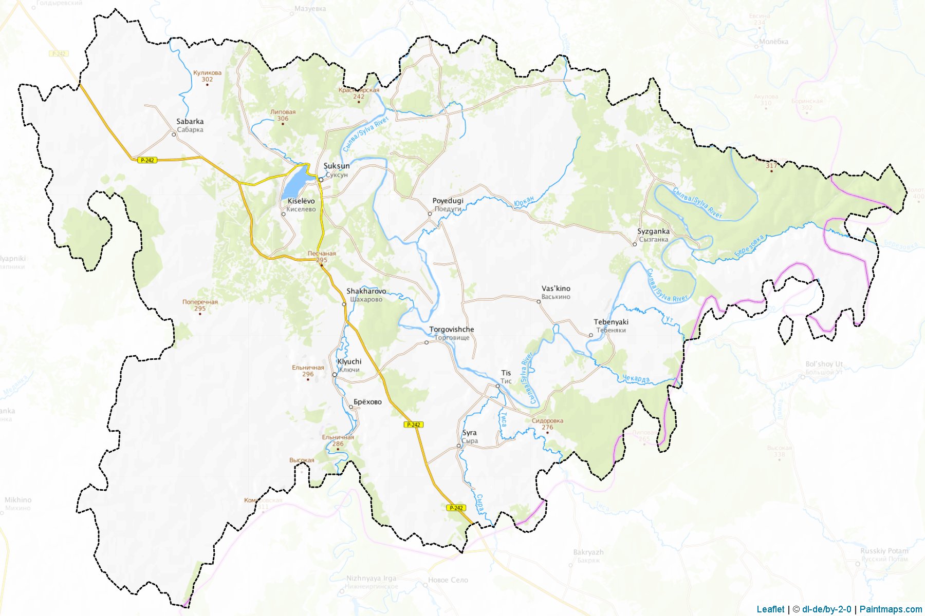 Muestras de recorte de mapas Suksunskiy (Perm)-1