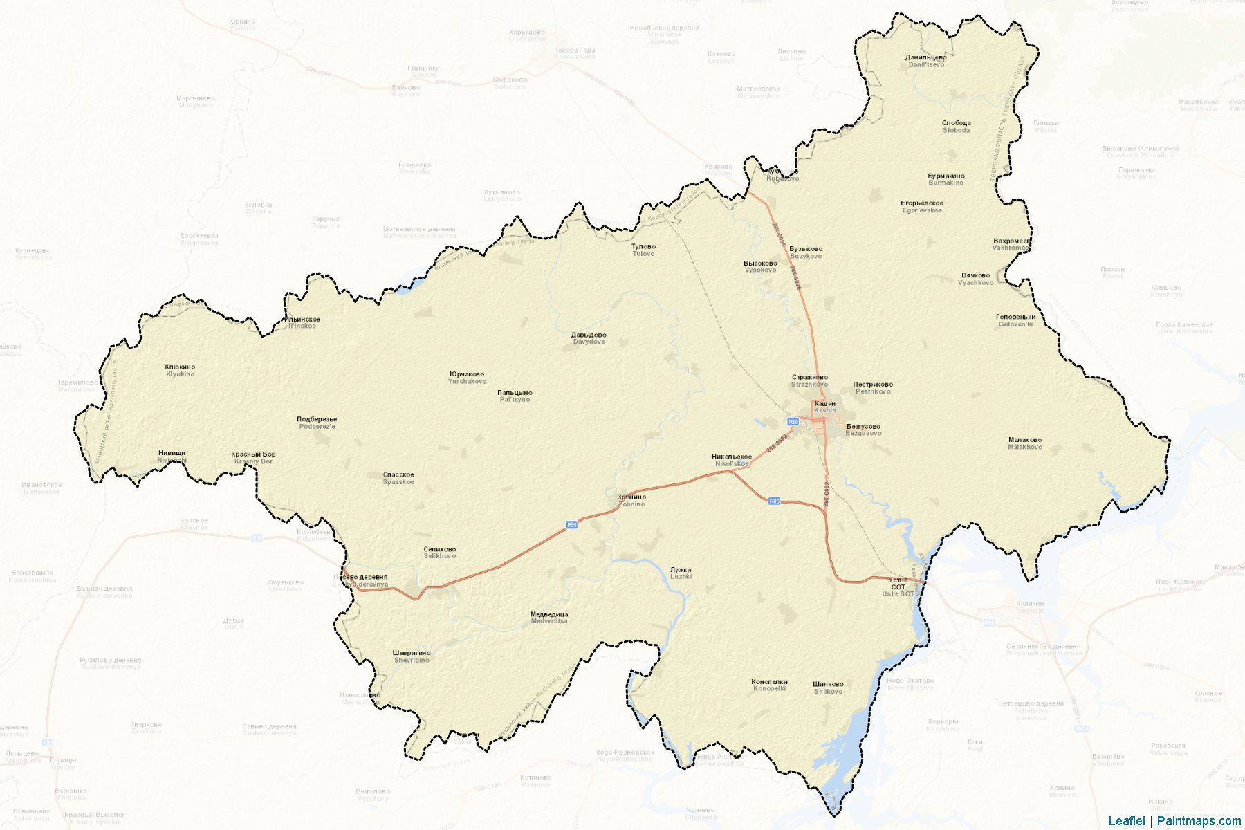 Muestras de recorte de mapas Kashinskiy (Tver)-2