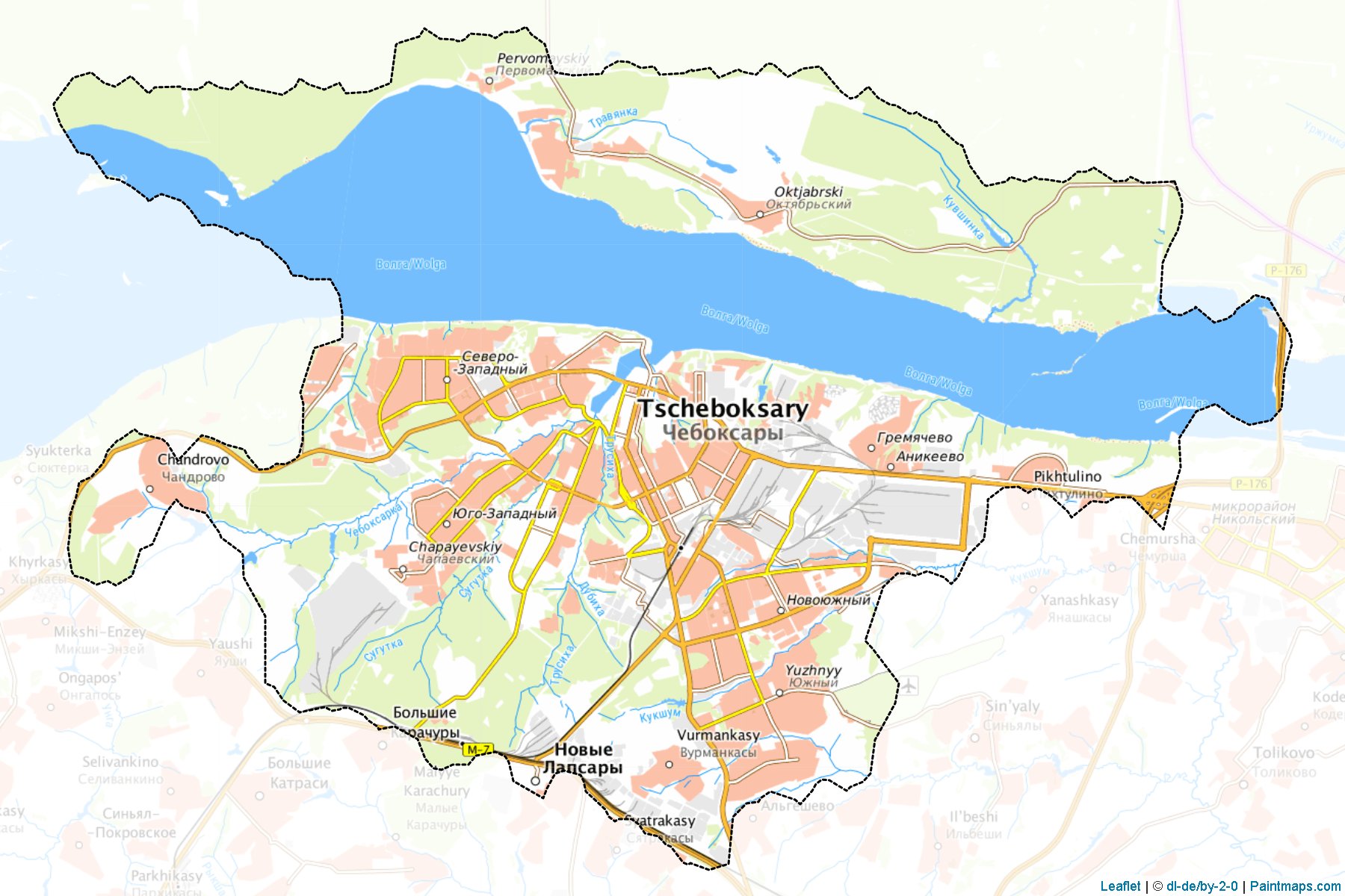 Cheboksary (Çuvaşistan) Haritası Örnekleri-1