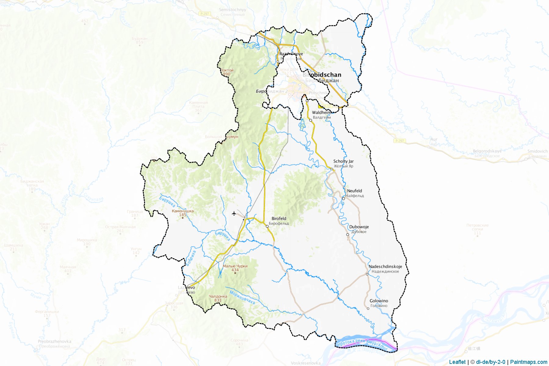 Birobidzhanskiy (Yevrey) Map Cropping Samples-1