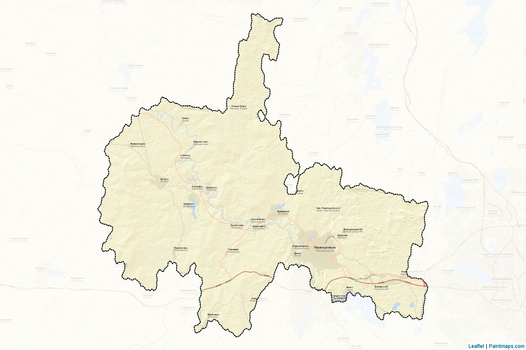 Pervoural'sk (Sverdlovsk) Map Cropping Samples-2