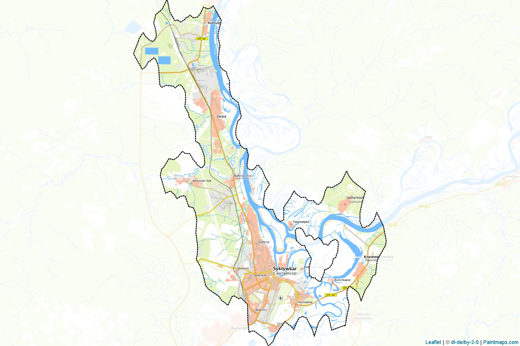 Muestras de recorte de mapas Syktyvkar (Komi)-1