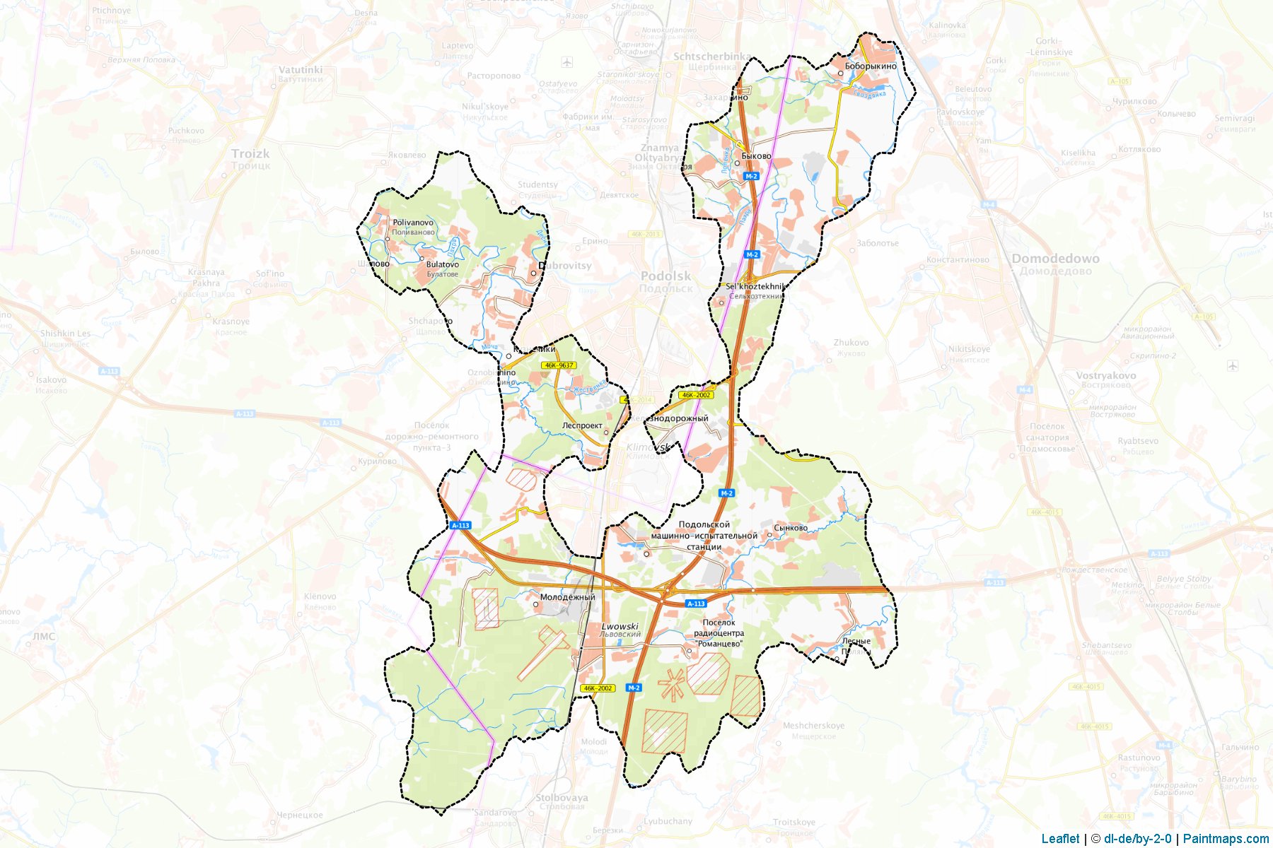 Muestras de recorte de mapas Podol'skiy (Moscow Oblast)-1