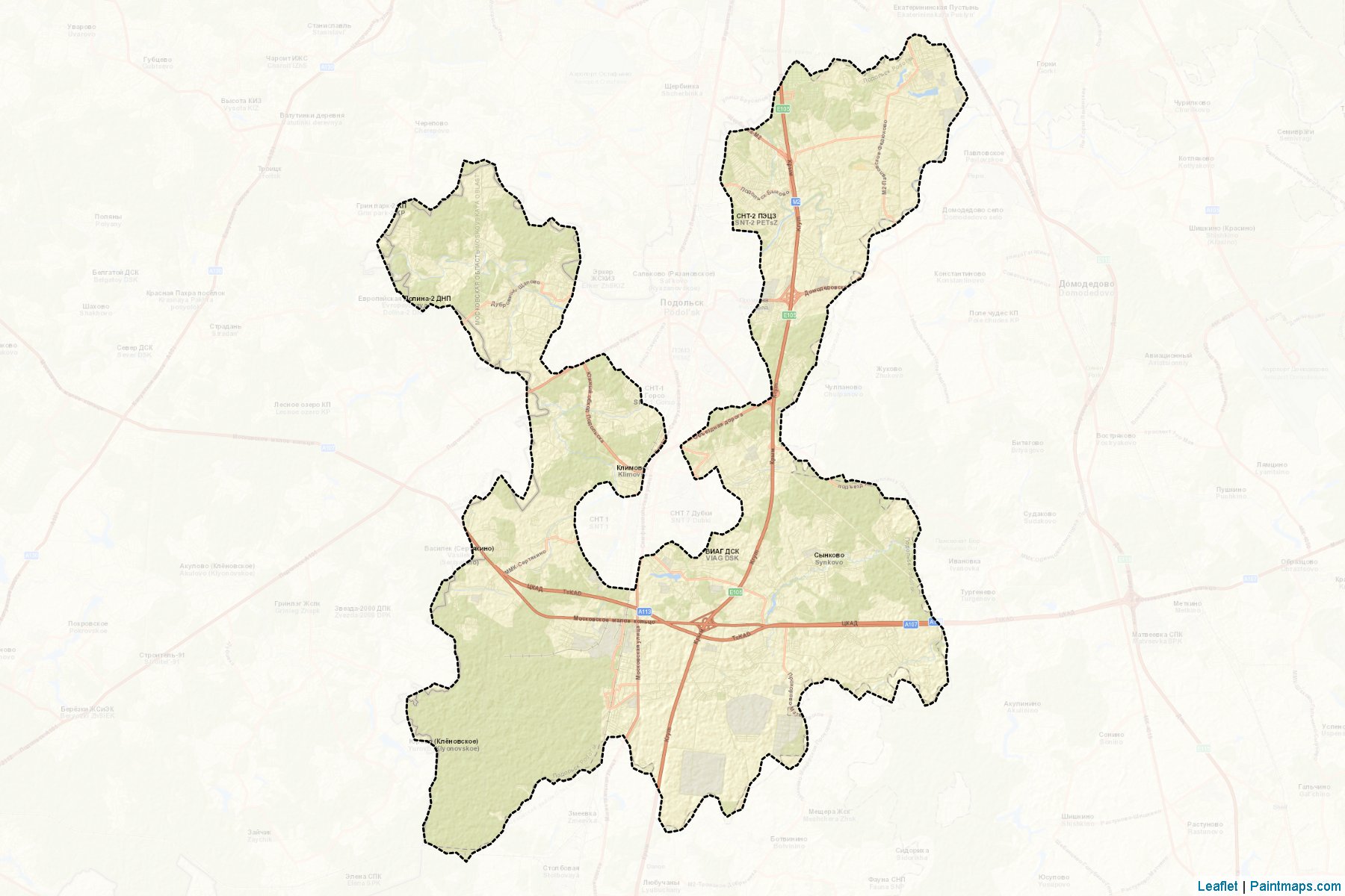 Muestras de recorte de mapas Podol'skiy (Moscow Oblast)-2