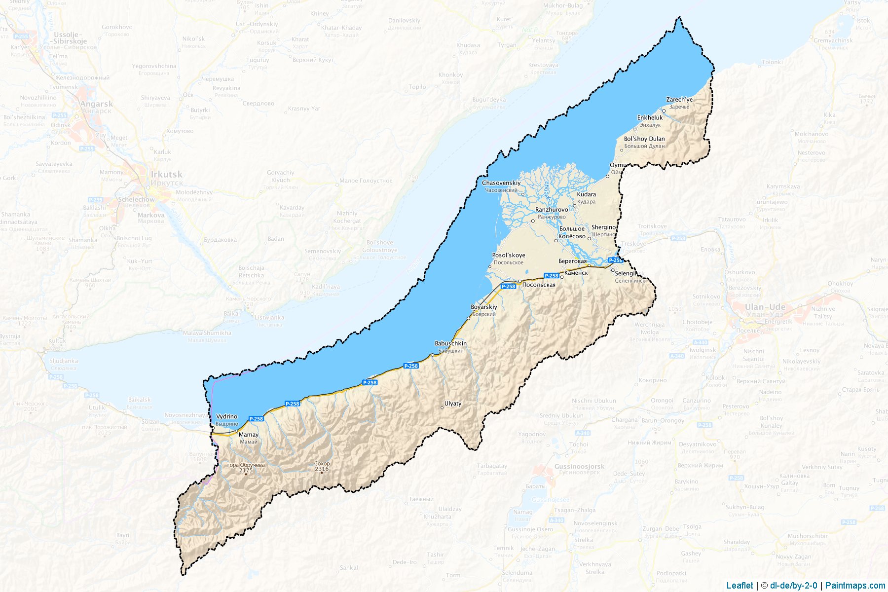 Muestras de recorte de mapas Kabanskiy (Buryat)-1