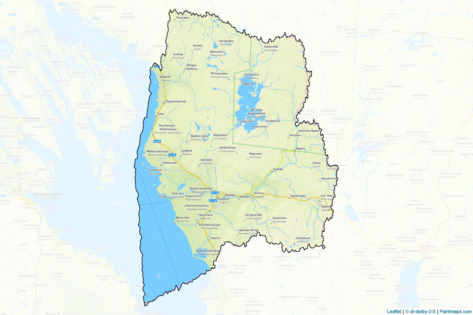 Pudozhskiy (Karelia) Map Cropping Samples-1