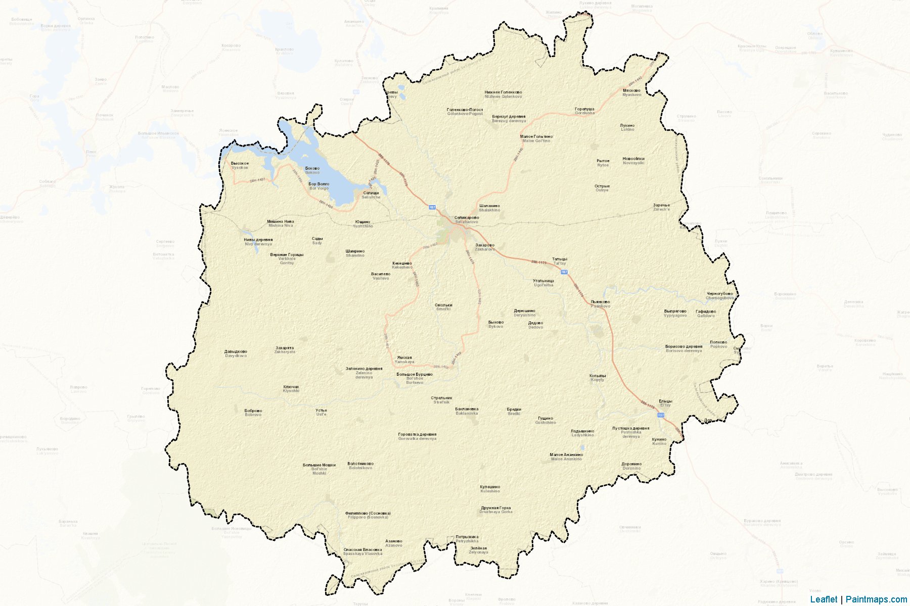 Muestras de recorte de mapas Selizharovskiy (Tver)-2