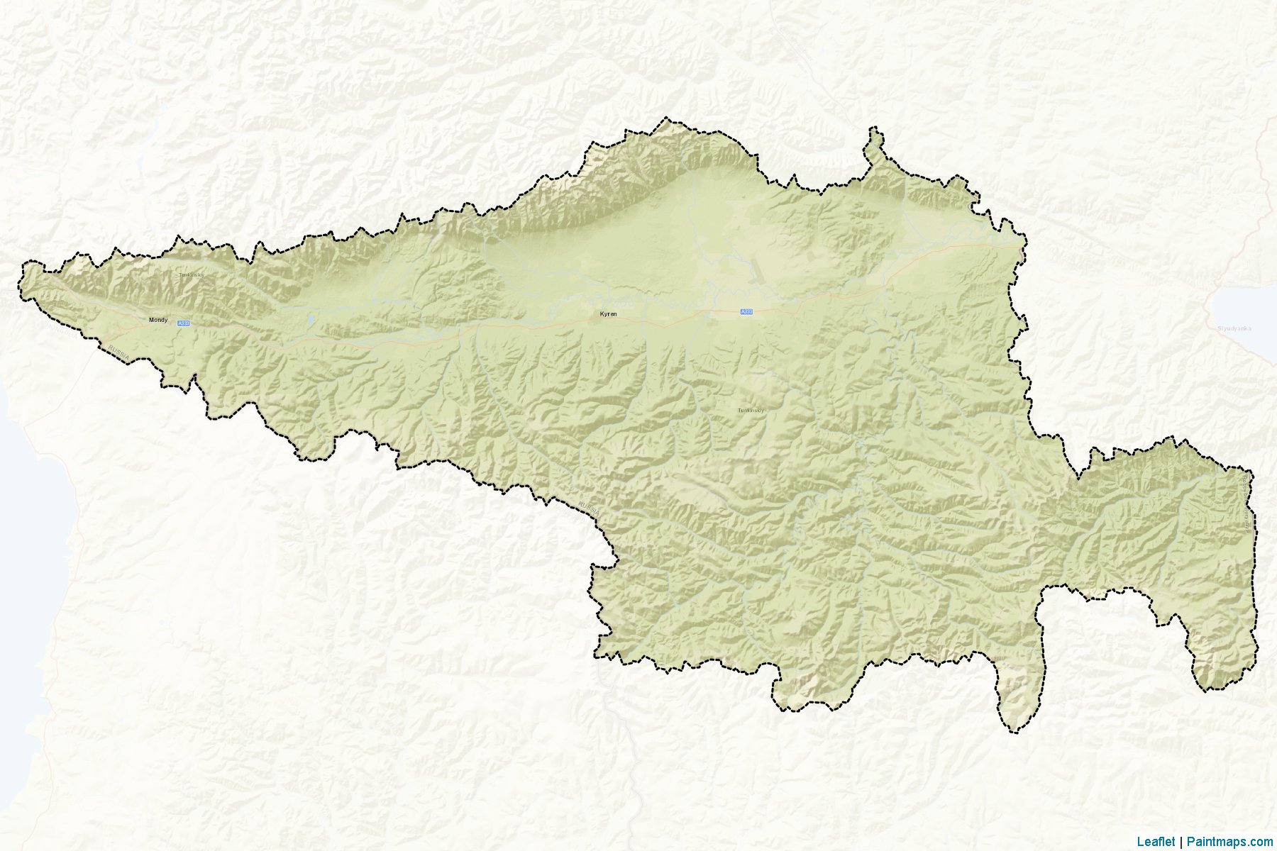 Muestras de recorte de mapas Tunkinskiy (Buryat)-2