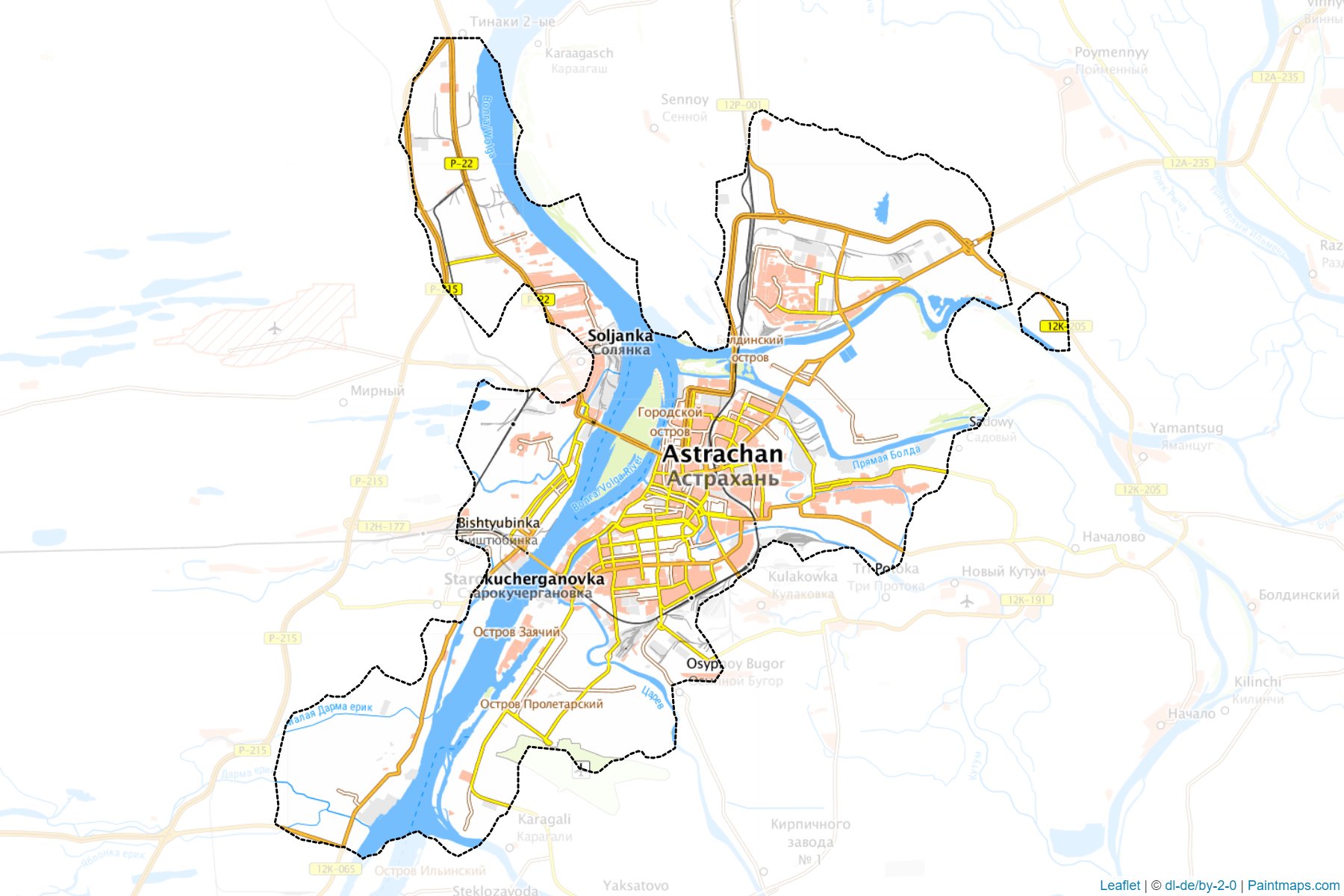 Muestras de recorte de mapas Astrakhan' (Astrakhan)-1