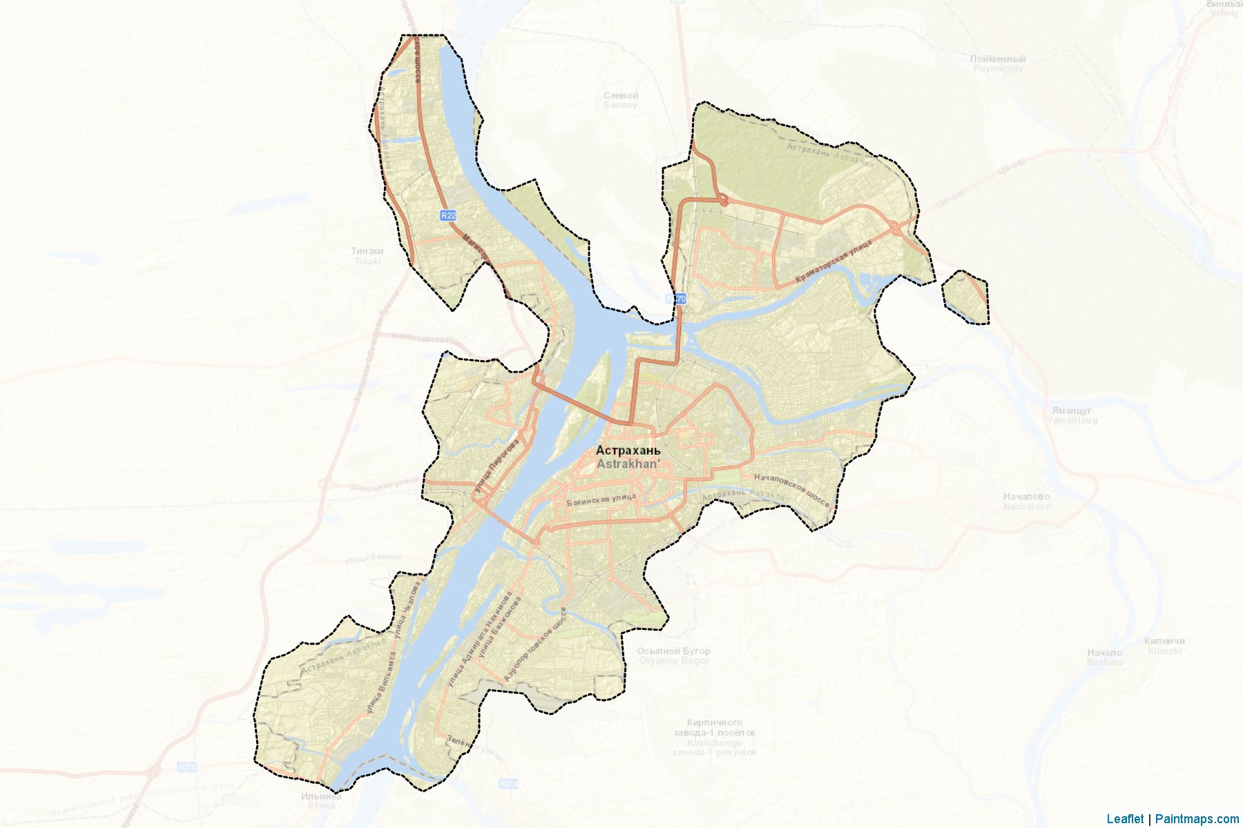 Muestras de recorte de mapas Astrakhan' (Astrakhan)-2