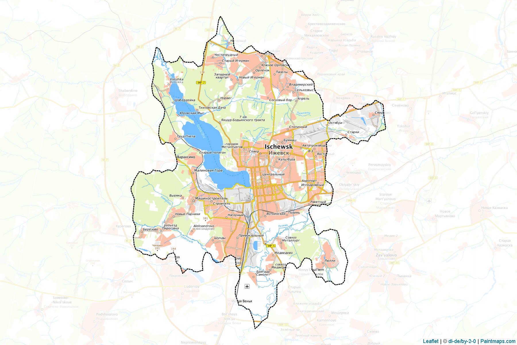 Muestras de recorte de mapas Izhevsk (Udmurt)-1