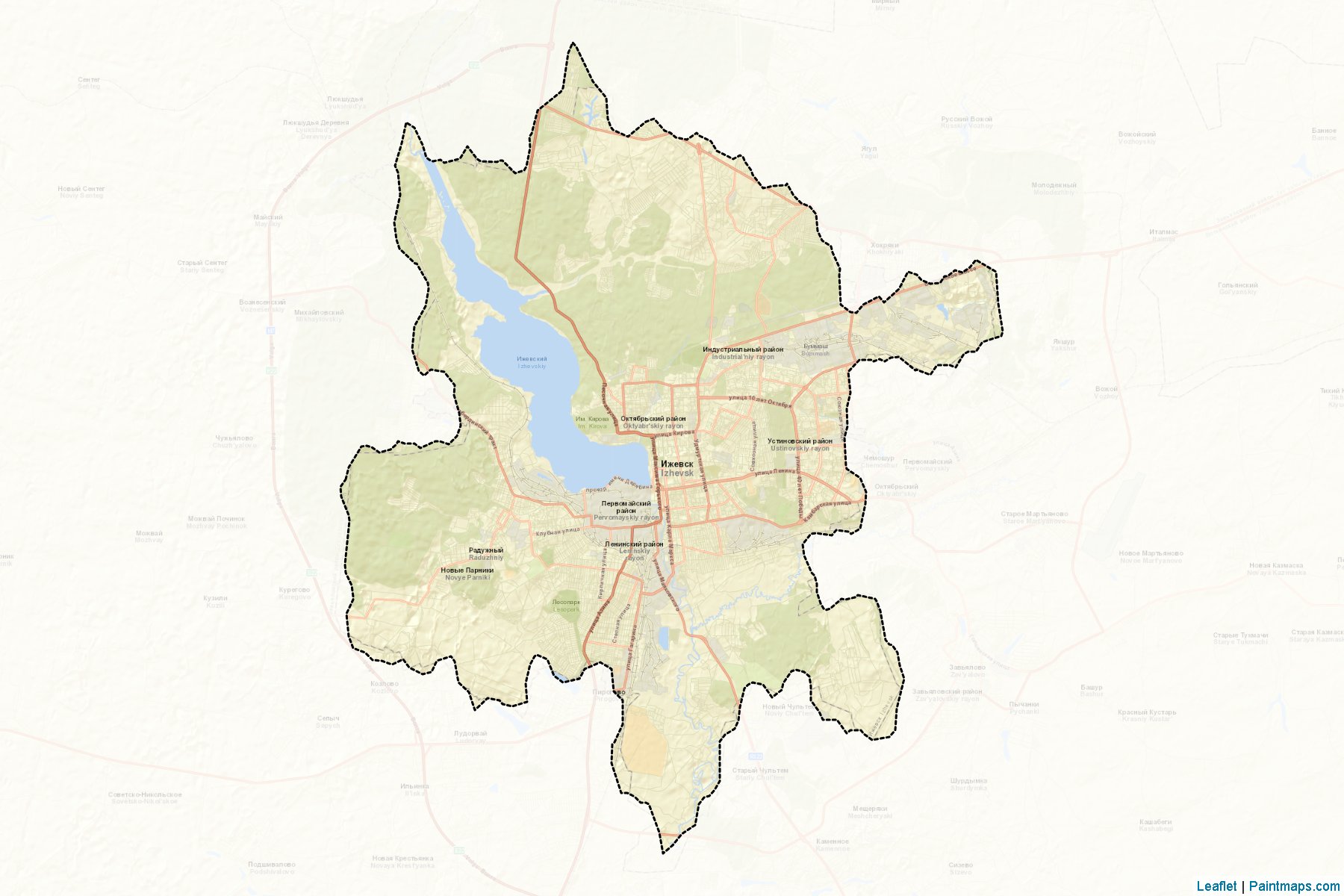 Muestras de recorte de mapas Izhevsk (Udmurt)-2