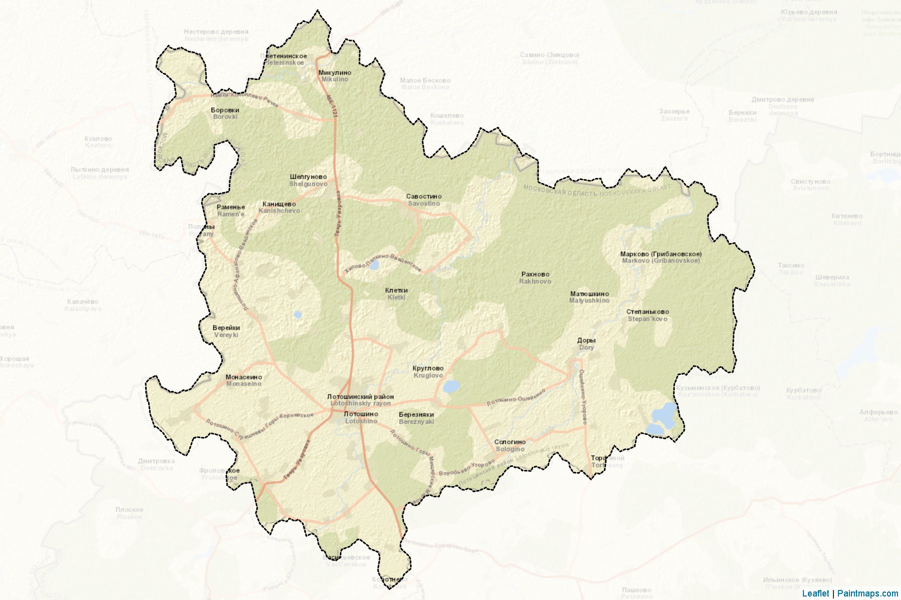 Muestras de recorte de mapas Lotoshinskiy (Moscow Oblast)-2