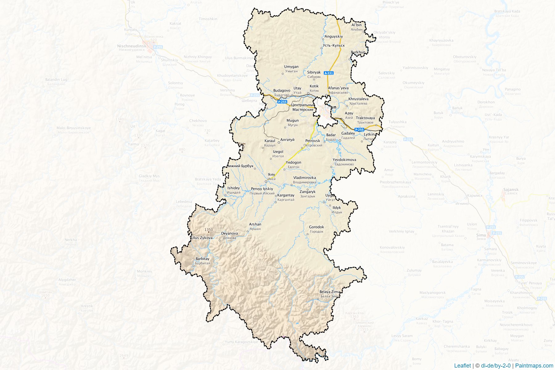 Tulunskiy (Irkutsk) Map Cropping Samples-1