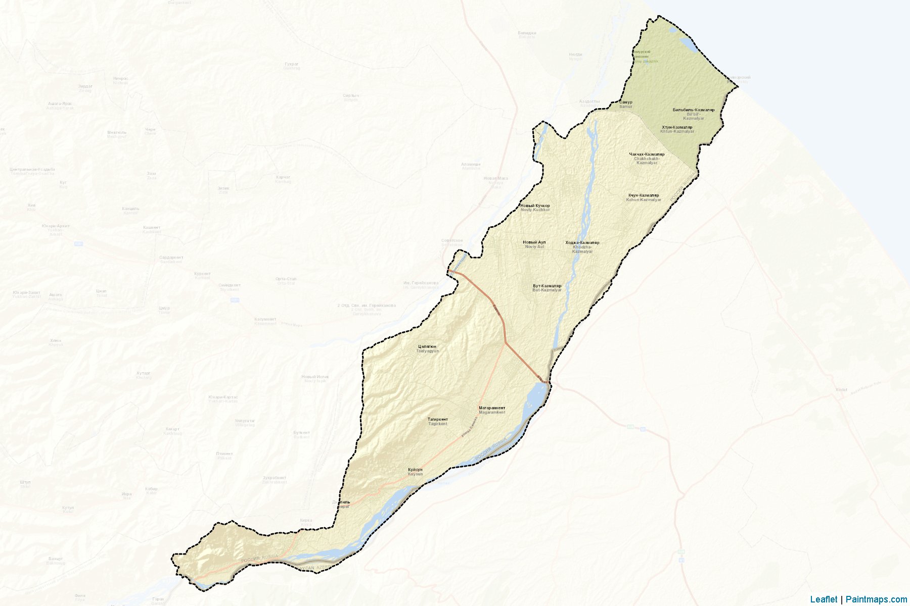 Magaramkentskiy (Dagestan) Map Cropping Samples-2