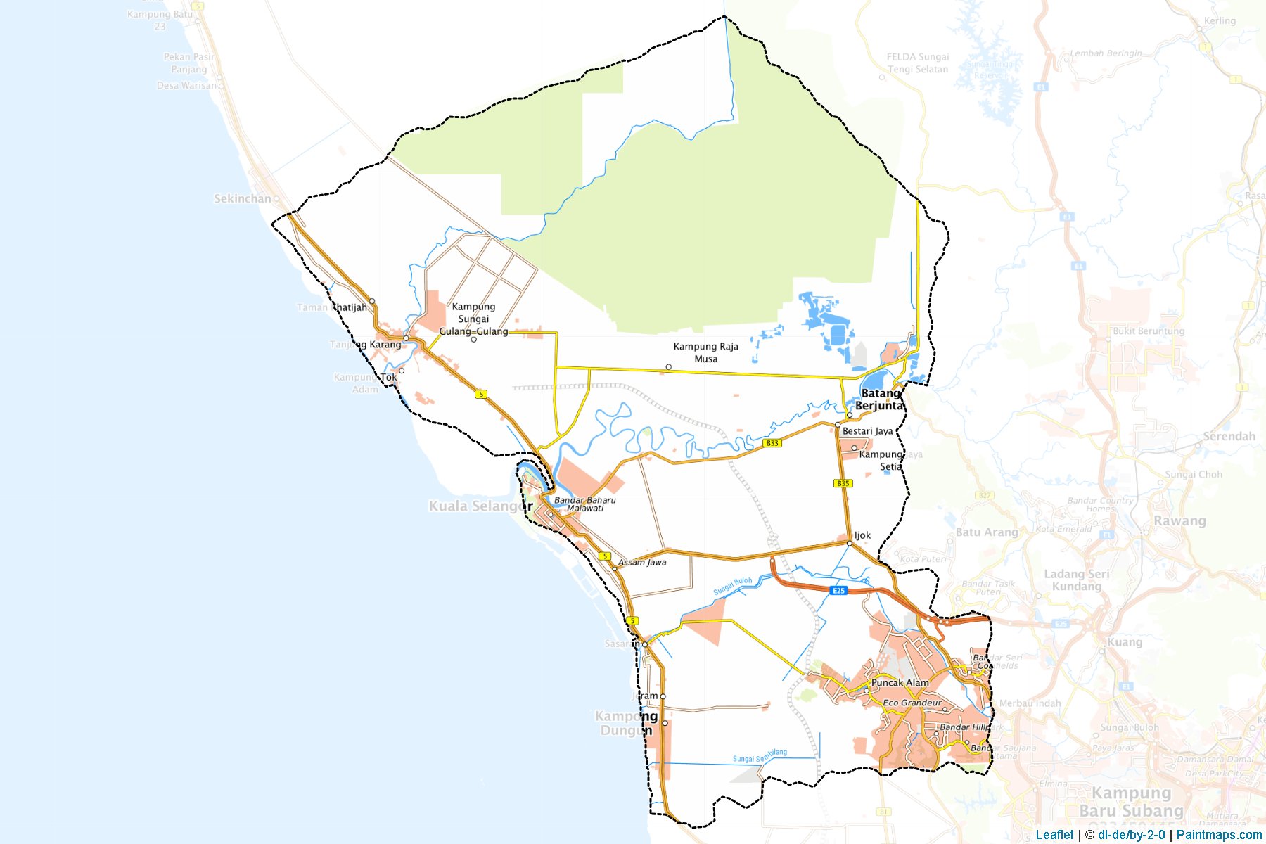 Muestras de recorte de mapas Kuala Selangor (Selangor)-1